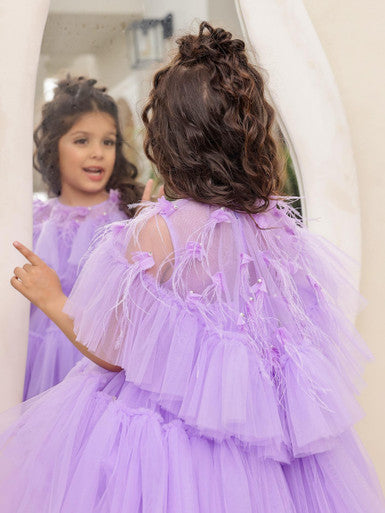 Sample JANYAS CLOSET Lilac Fairy Princess Frilly Net Dress With Cape