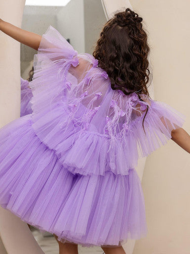 Sample JANYAS CLOSET Lilac Fairy Princess Frilly Net Dress With Cape