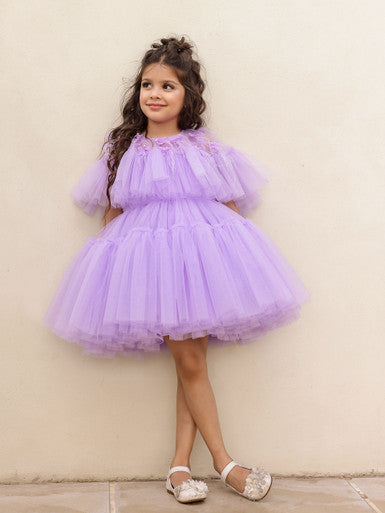 Sample JANYAS CLOSET Lilac Fairy Princess Frilly Net Dress With Cape