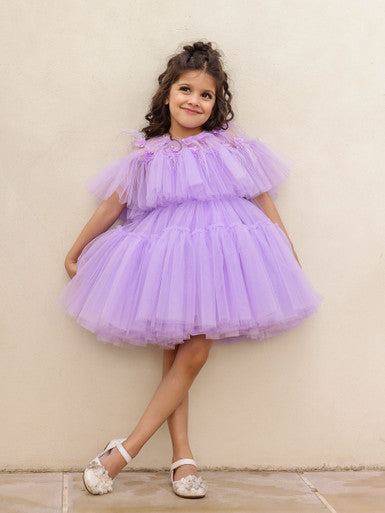 Sample JANYAS CLOSET Lilac Fairy Princess Frilly Net Dress With Cape