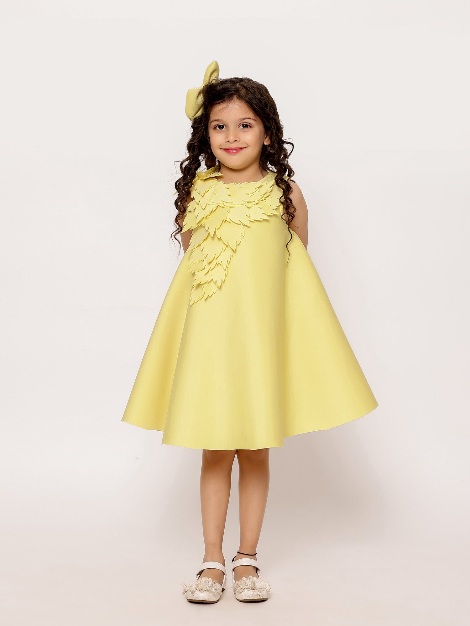 Sample JANYAS CLOSET Yellow Aster Neoprene Dress