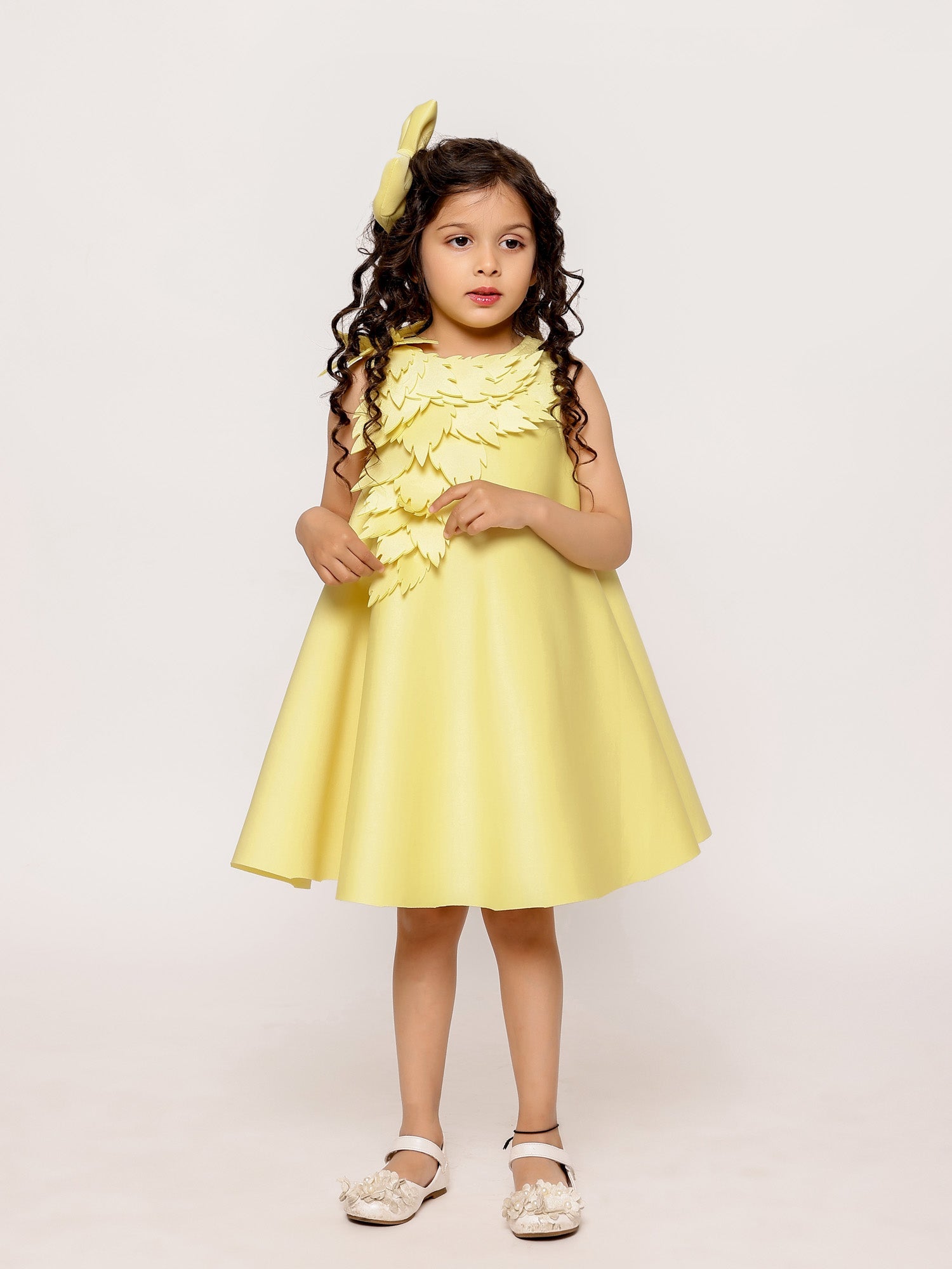 Sample JANYAS CLOSET Yellow Aster Neoprene Dress