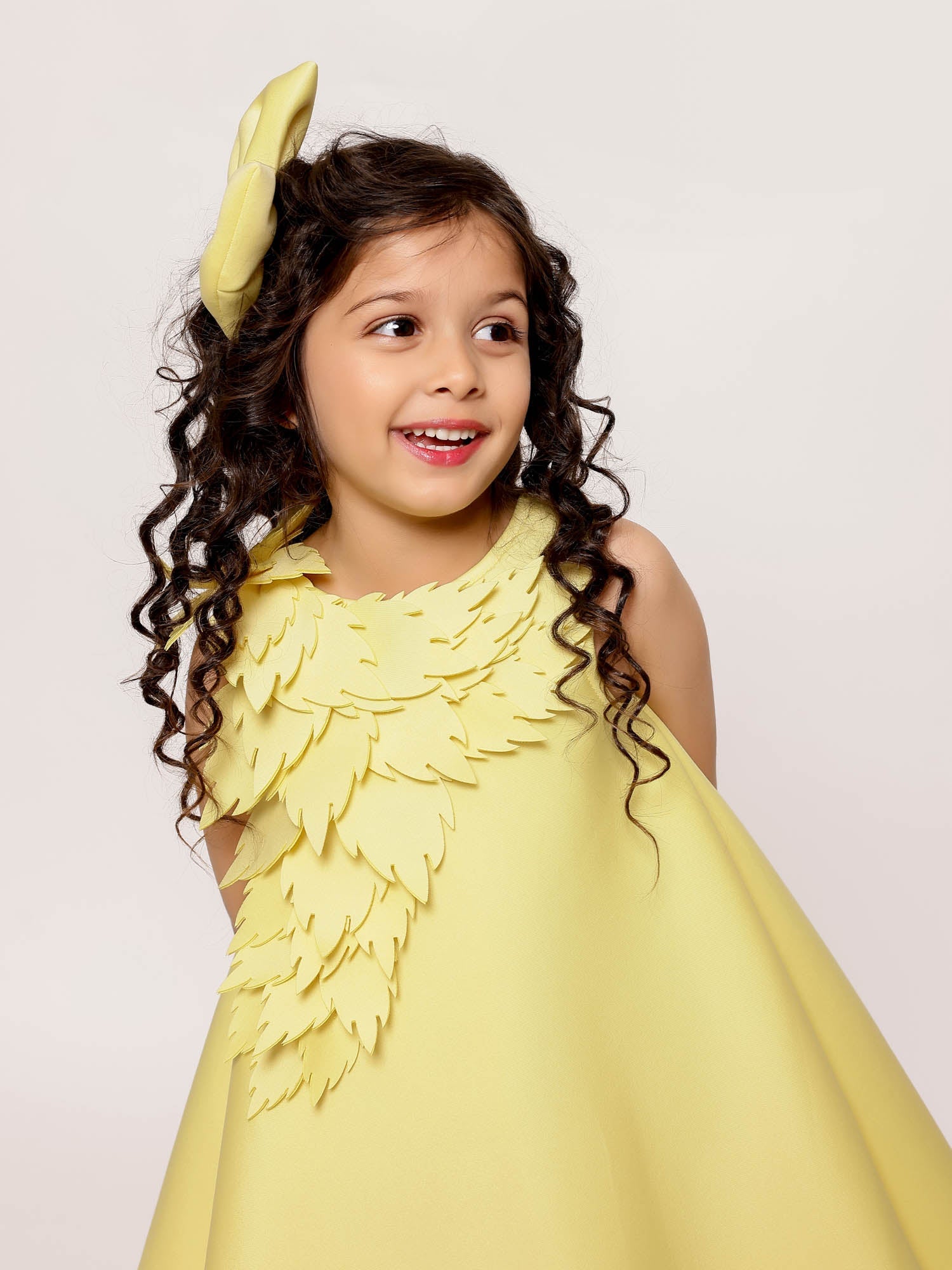 Sample JANYAS CLOSET Yellow Aster Neoprene Dress