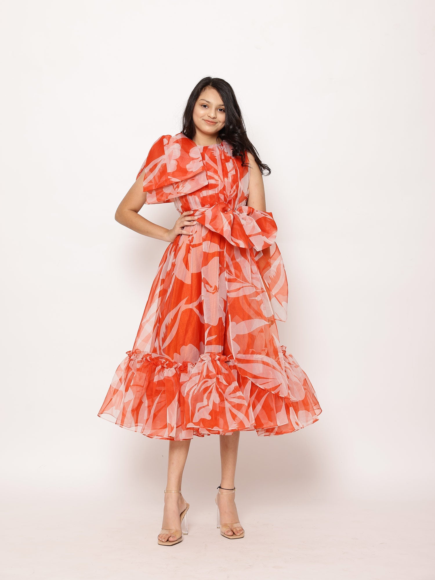 Sale JANYAS CLSOET Lavender Christine Satin Flower Cape Dress