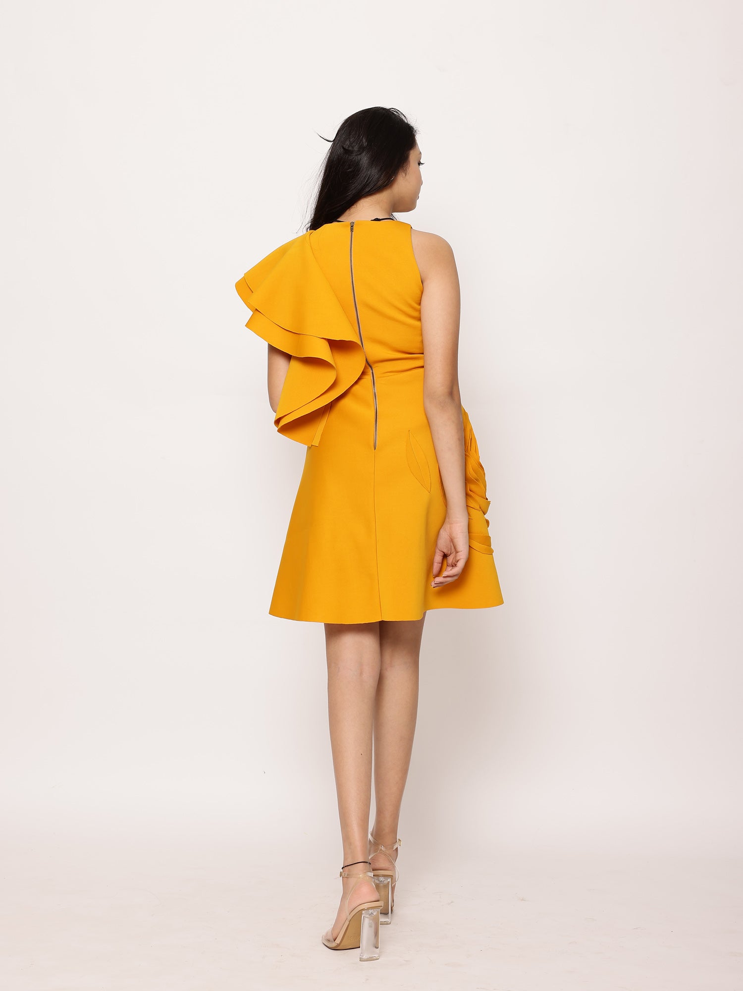 Janyas Closet: Yellow Teen Ruffle Pop On Party Dress