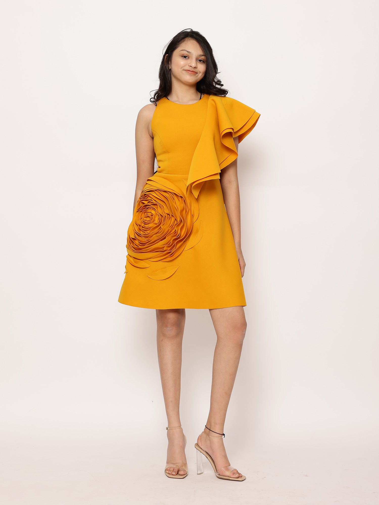 Janyas Closet: Yellow Teen Ruffle Pop On Party Dress