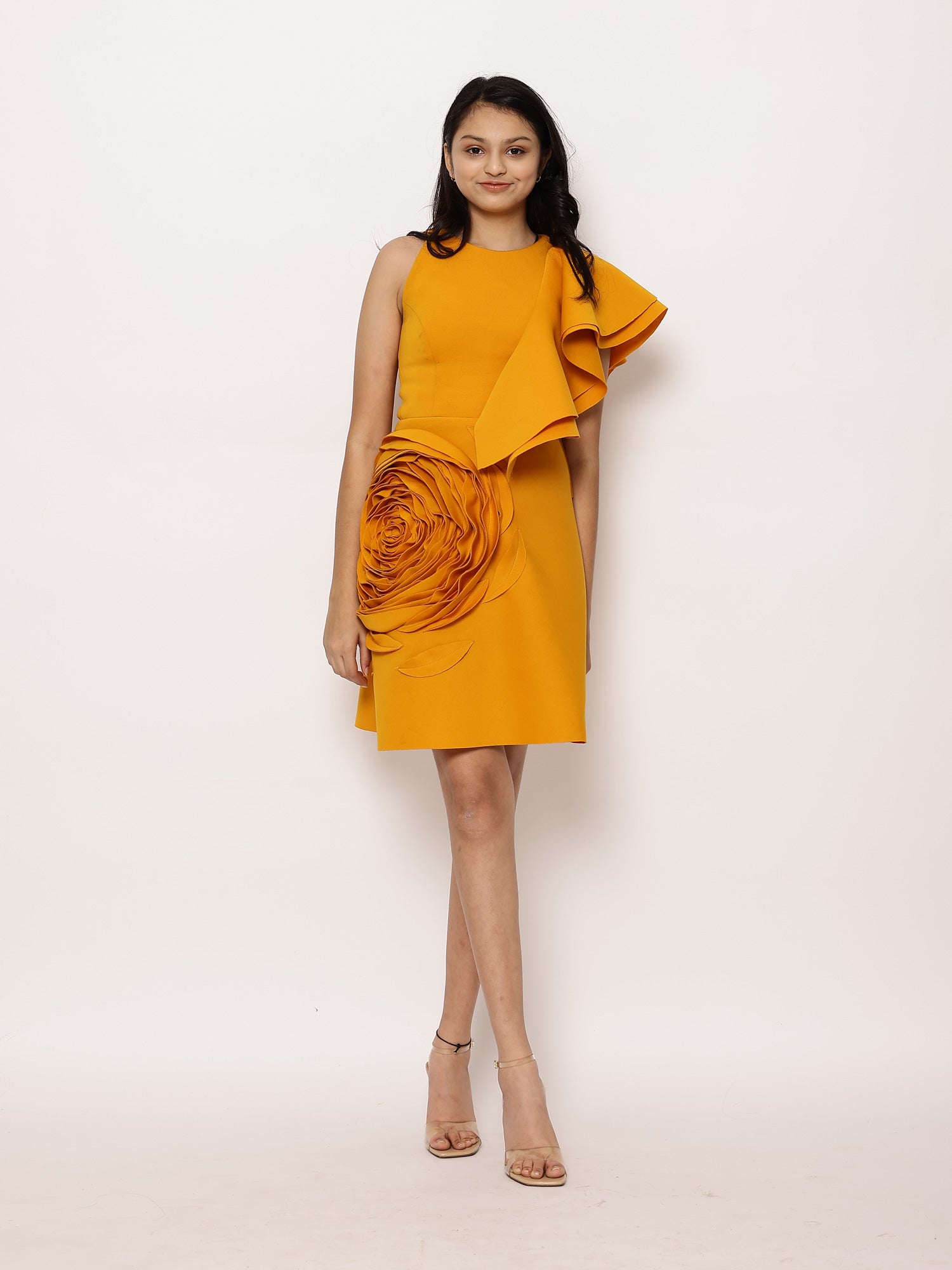 Janyas Closet: Yellow Teen Ruffle Pop On Party Dress