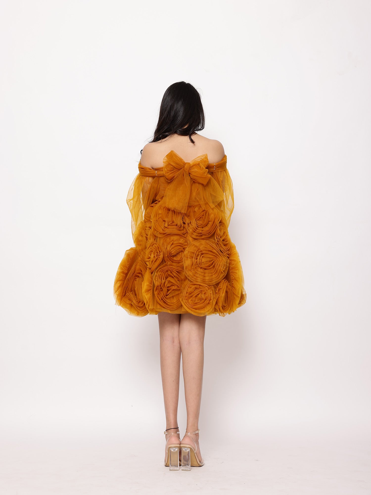 Sale Janyas Closet Teens Orange Floral Texture Cocktail Dress