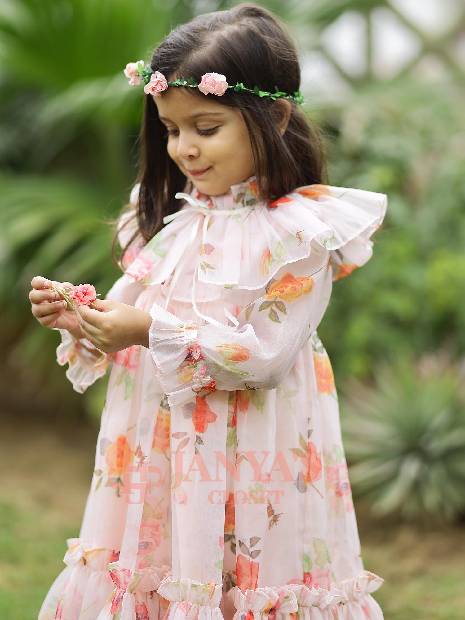 Sample Baby Dolce Floral Digital Print Party Dress For Girls