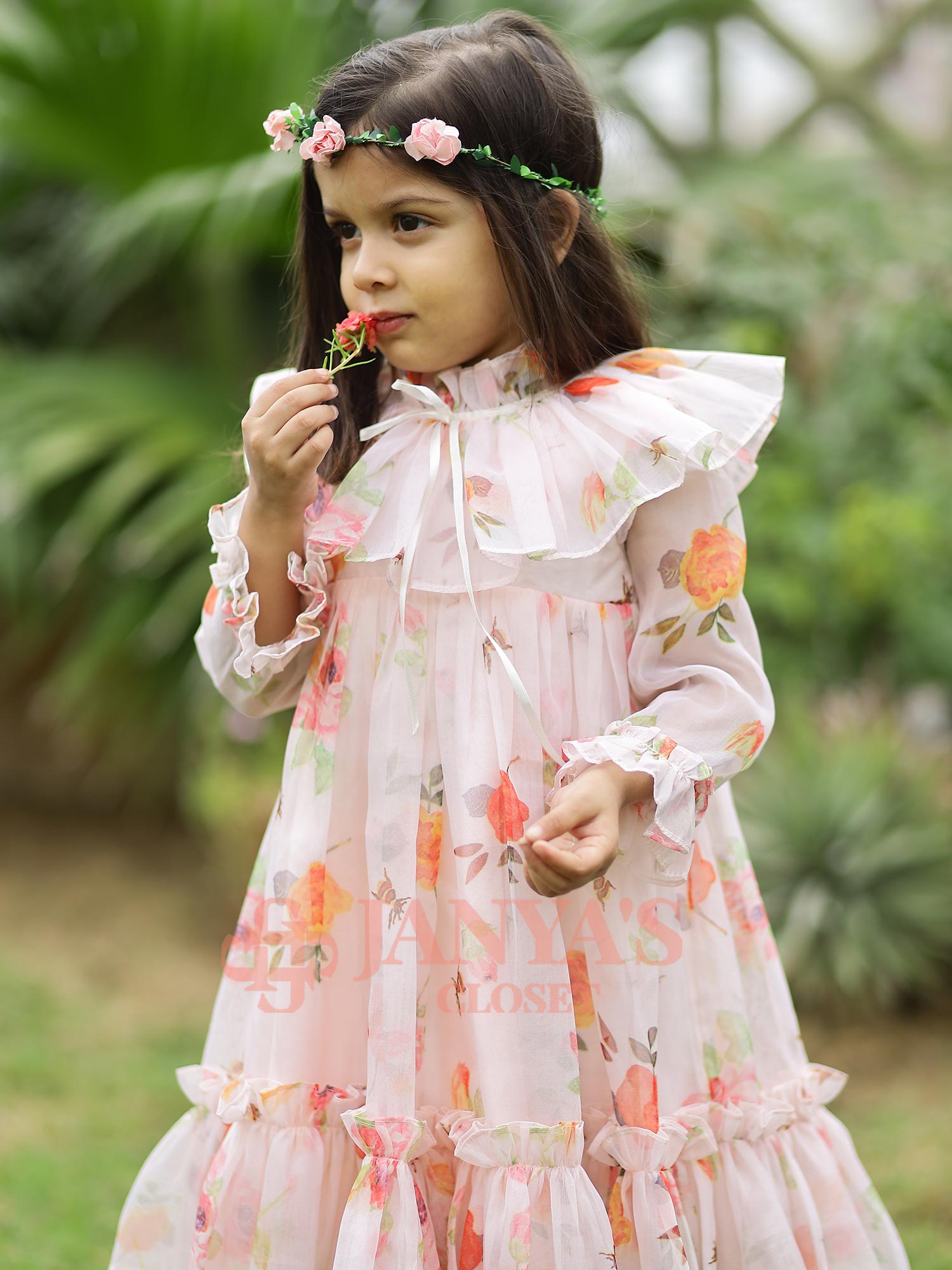 Sample Baby Dolce Floral Digital Print Party Dress For Girls