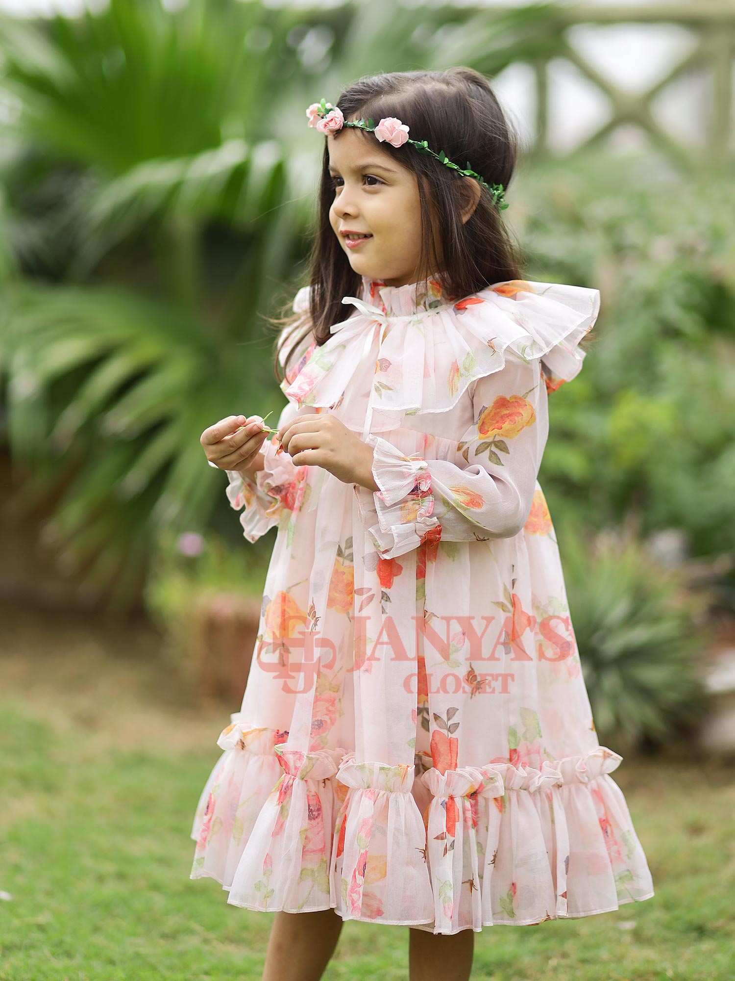 Sample Baby Dolce Floral Digital Print Party Dress For Girls