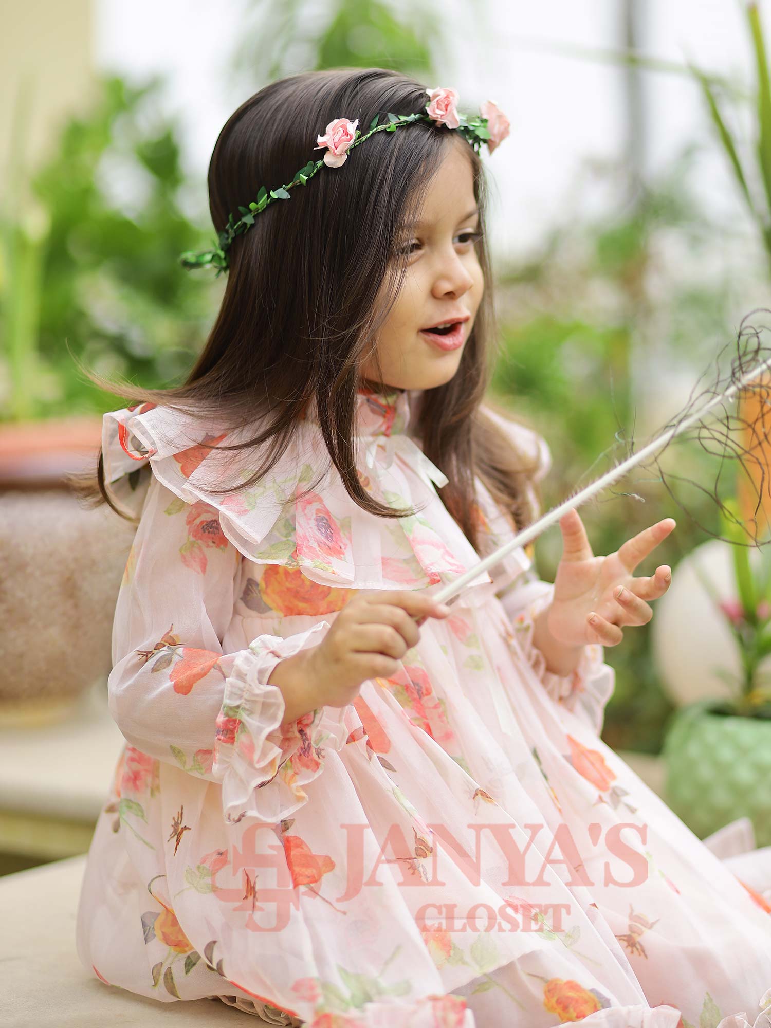 Sample Baby Dolce Floral Digital Print Party Dress For Girls