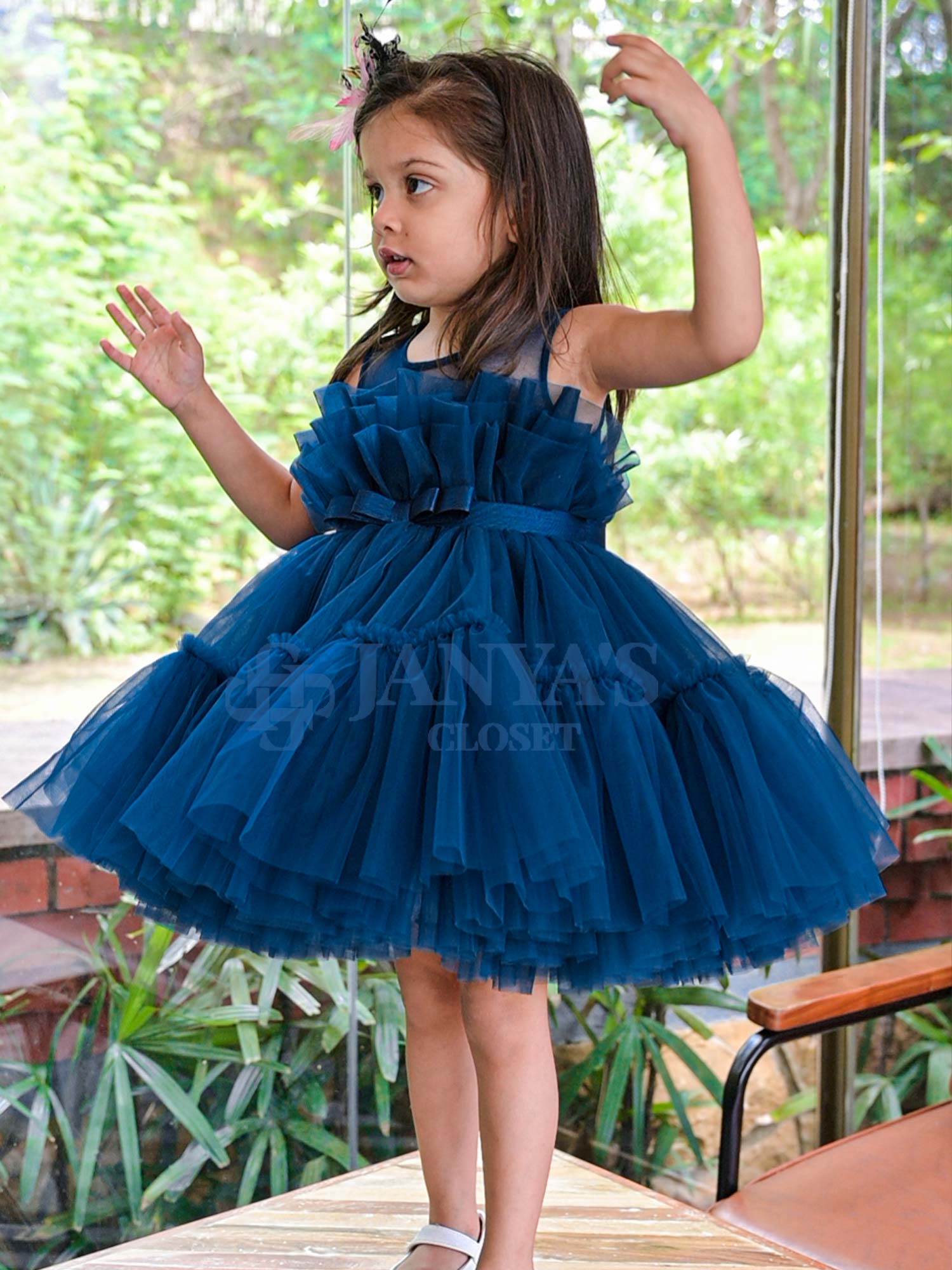 Sample Teal Blue Tiana Dress With Hair Pin *