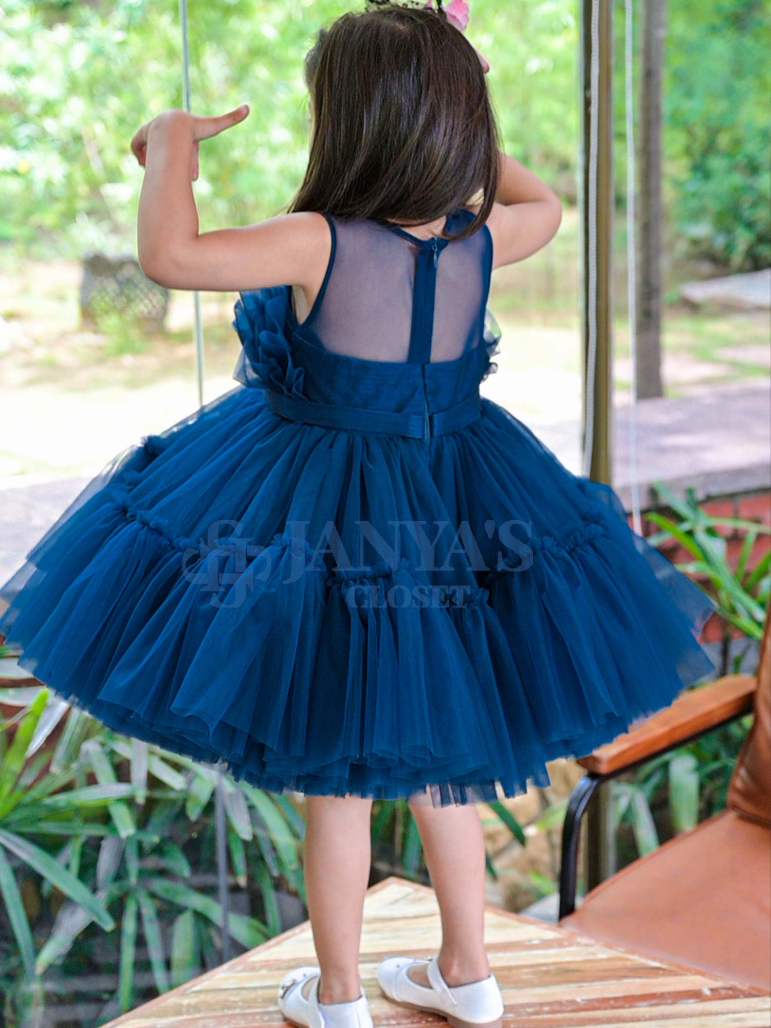 Sample Teal Blue Tiana Dress With Hair Pin *