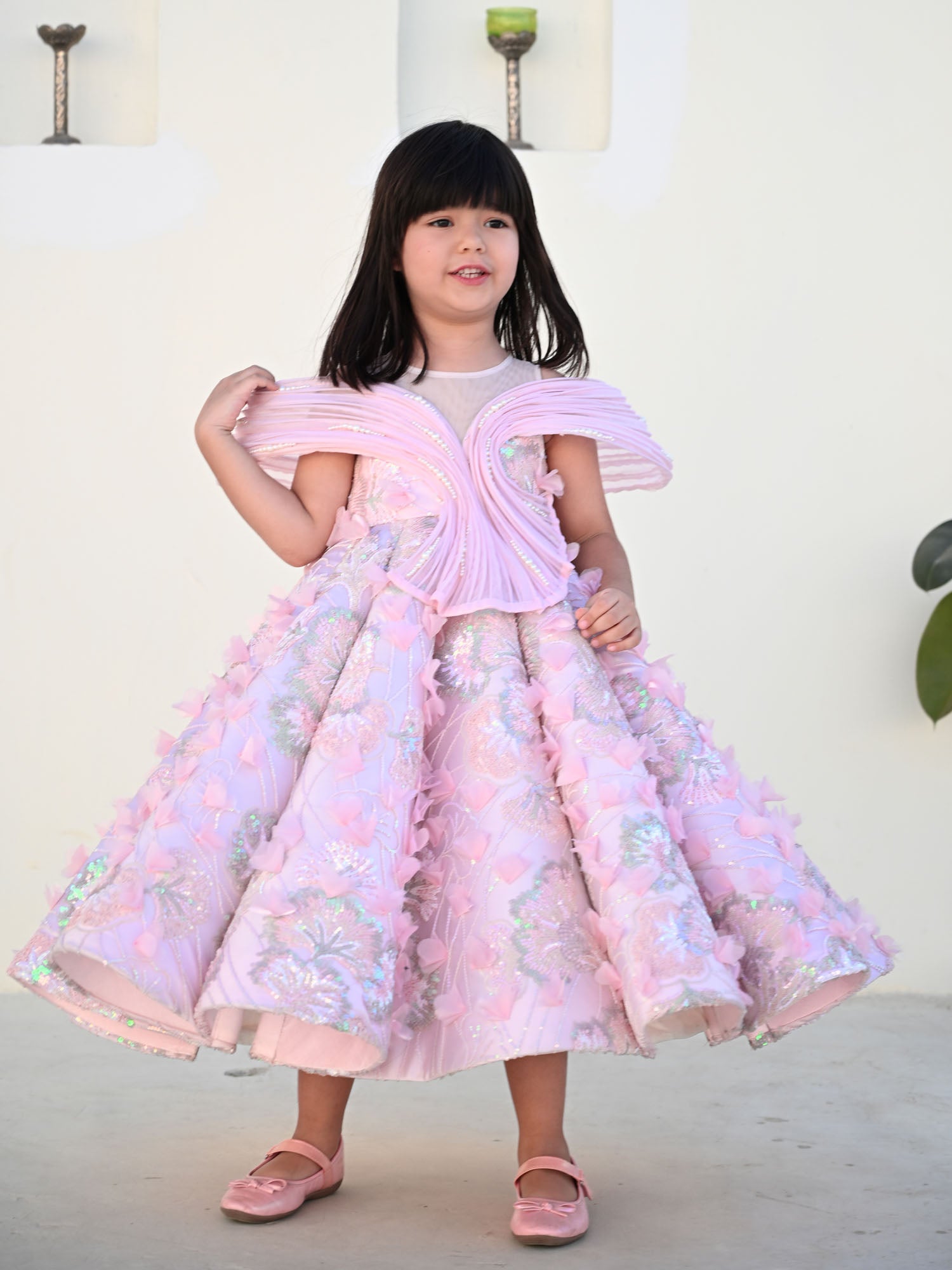JANYAS CLOSET Seashell Princess Pink Pearl Couture Gown