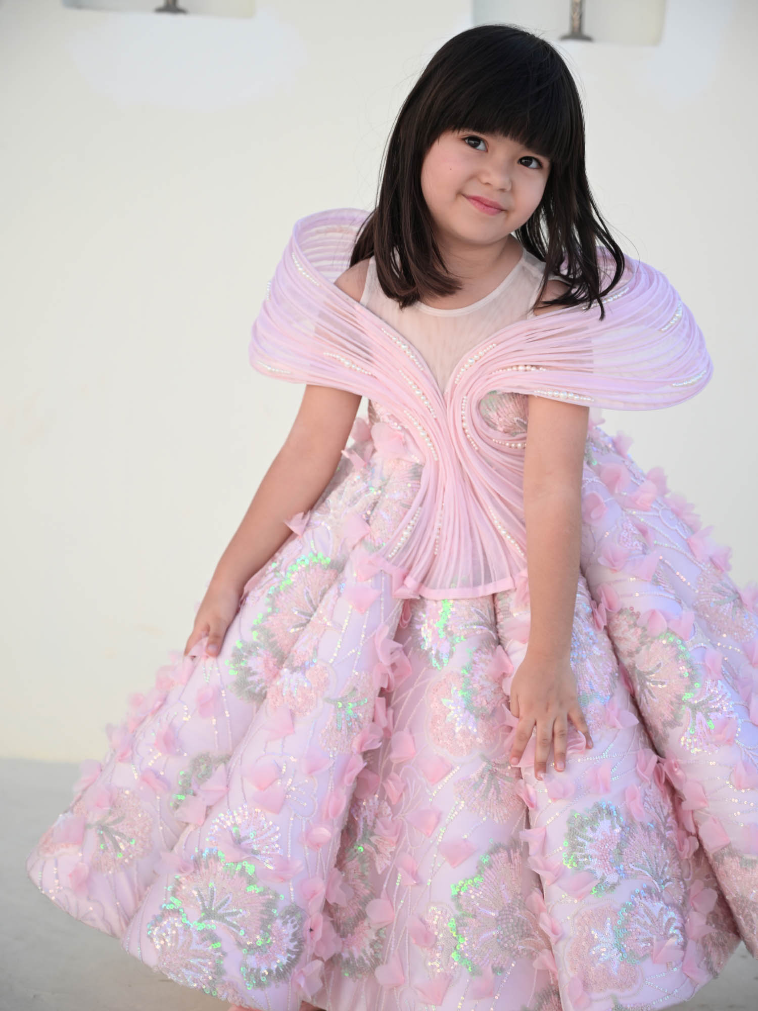 JANYAS CLOSET Seashell Princess Pink Pearl Couture Gown