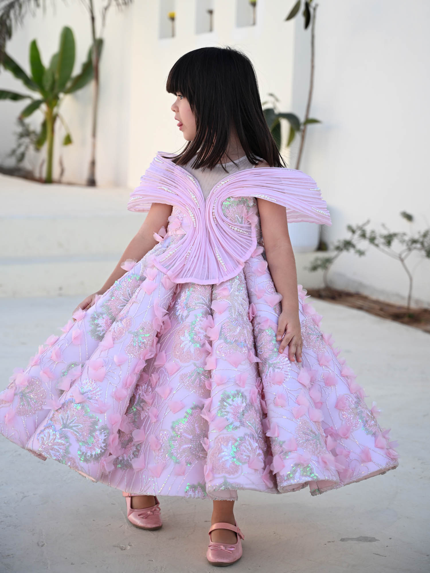 JANYAS CLOSET Seashell Princess Pink Pearl Couture Gown