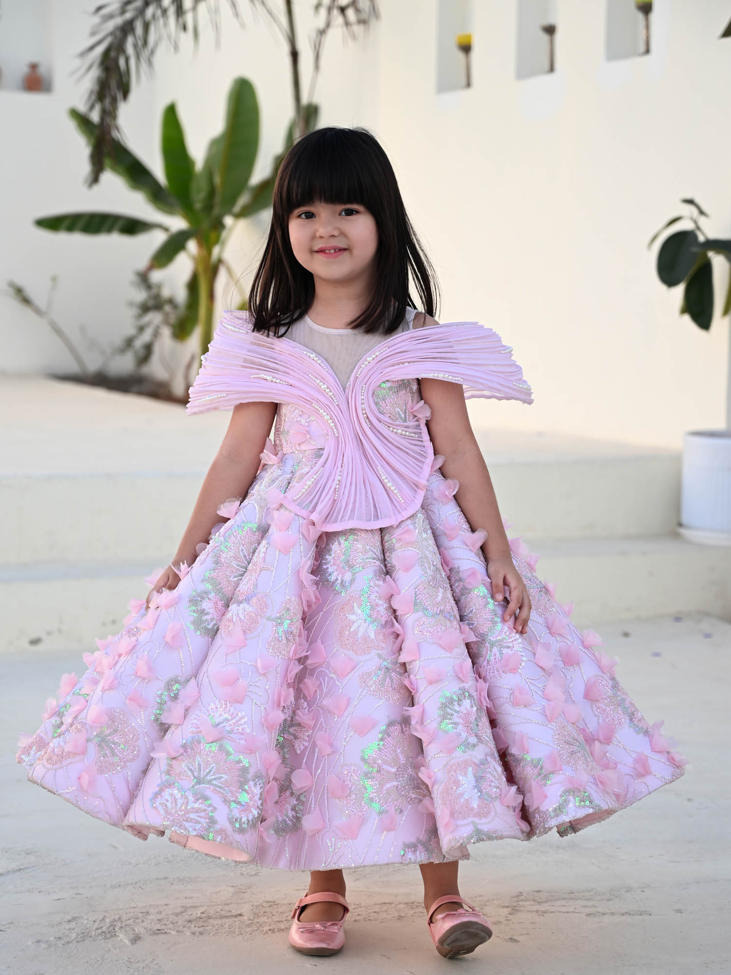 JANYAS CLOSET Seashell Princess Pink Pearl Couture Gown