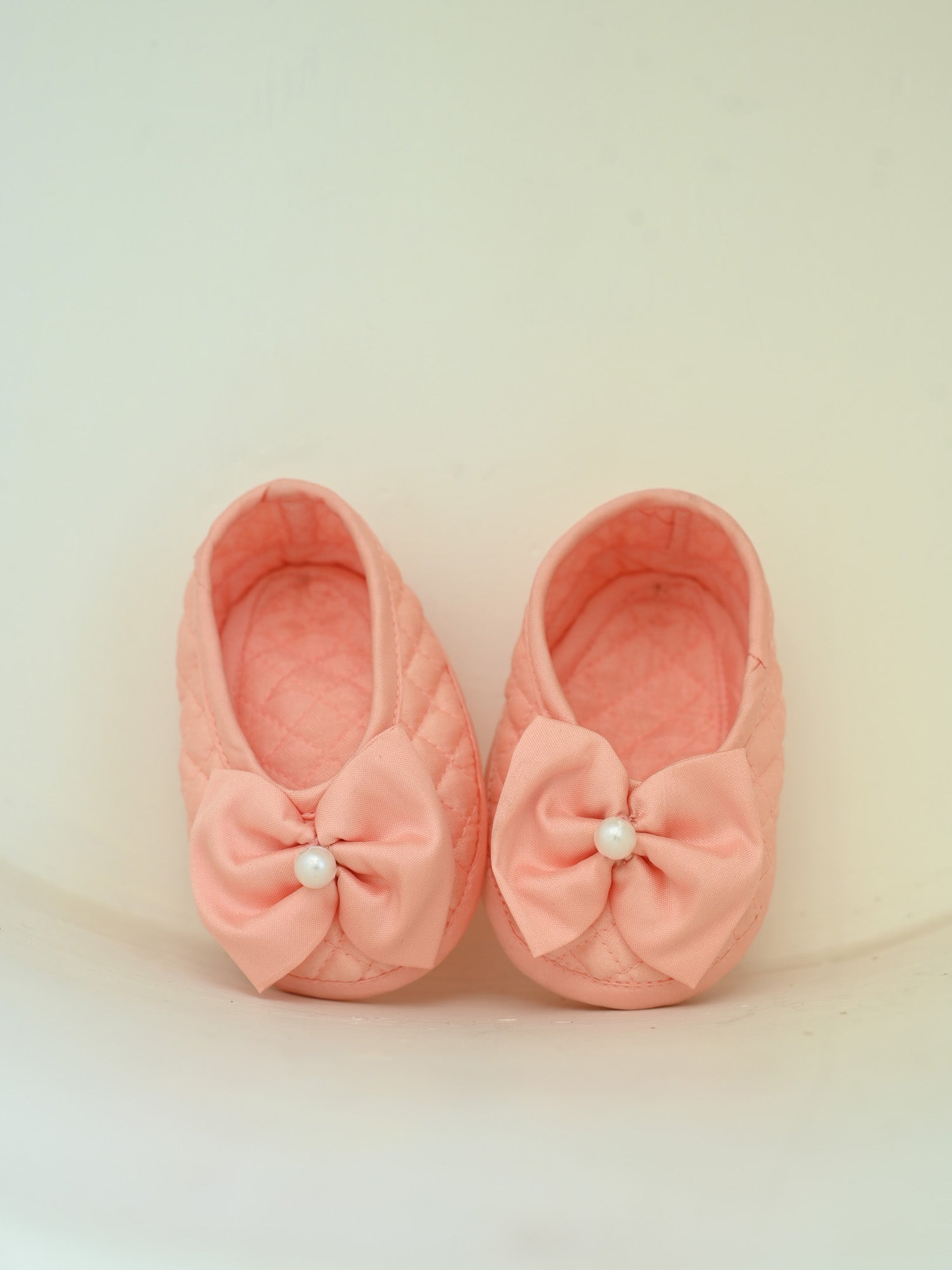 JANYAS CLOSET New Born Peach Taffeta Ruffle Dress with Bow