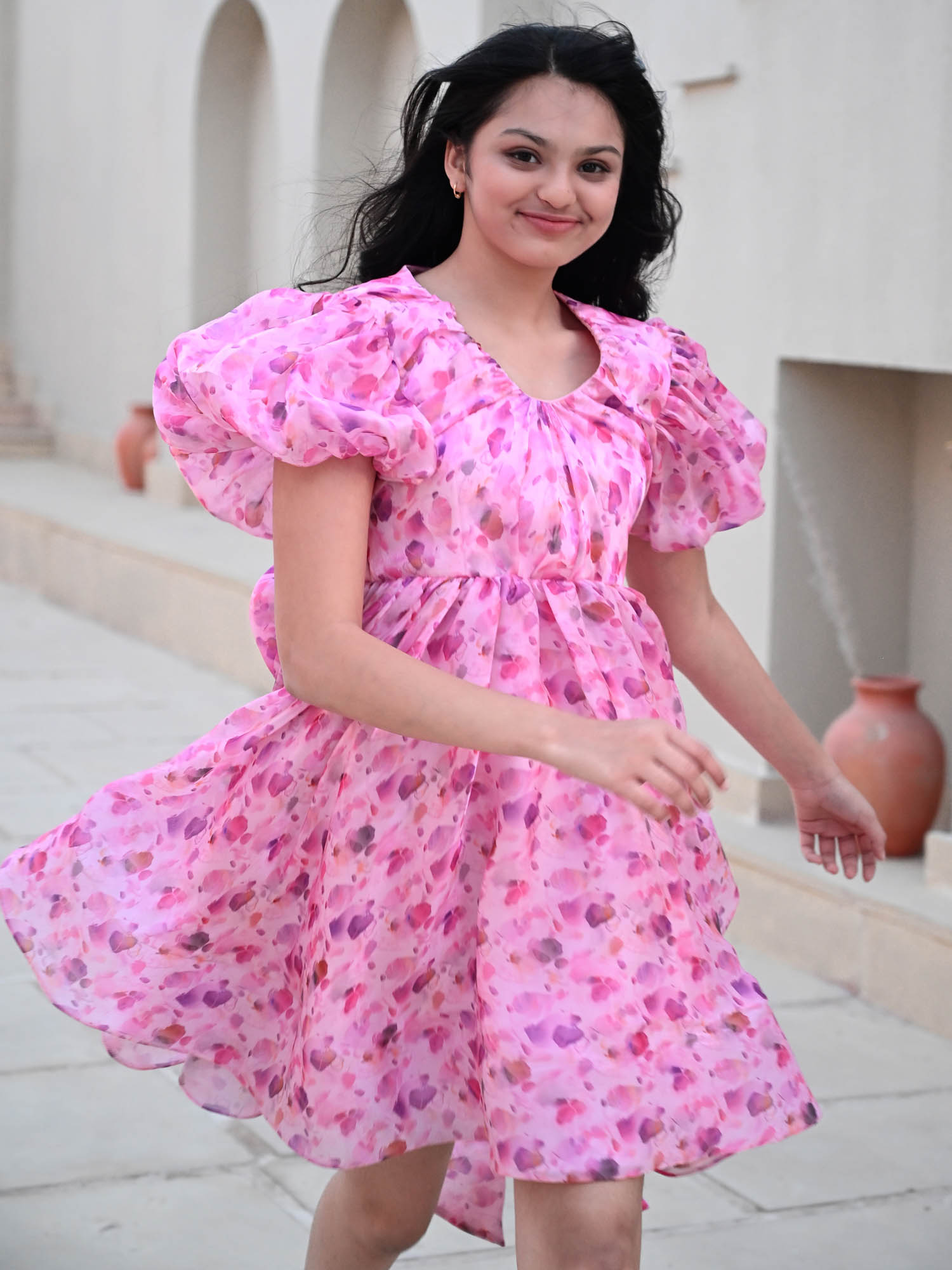 Sample Pink Petal Printed Dress