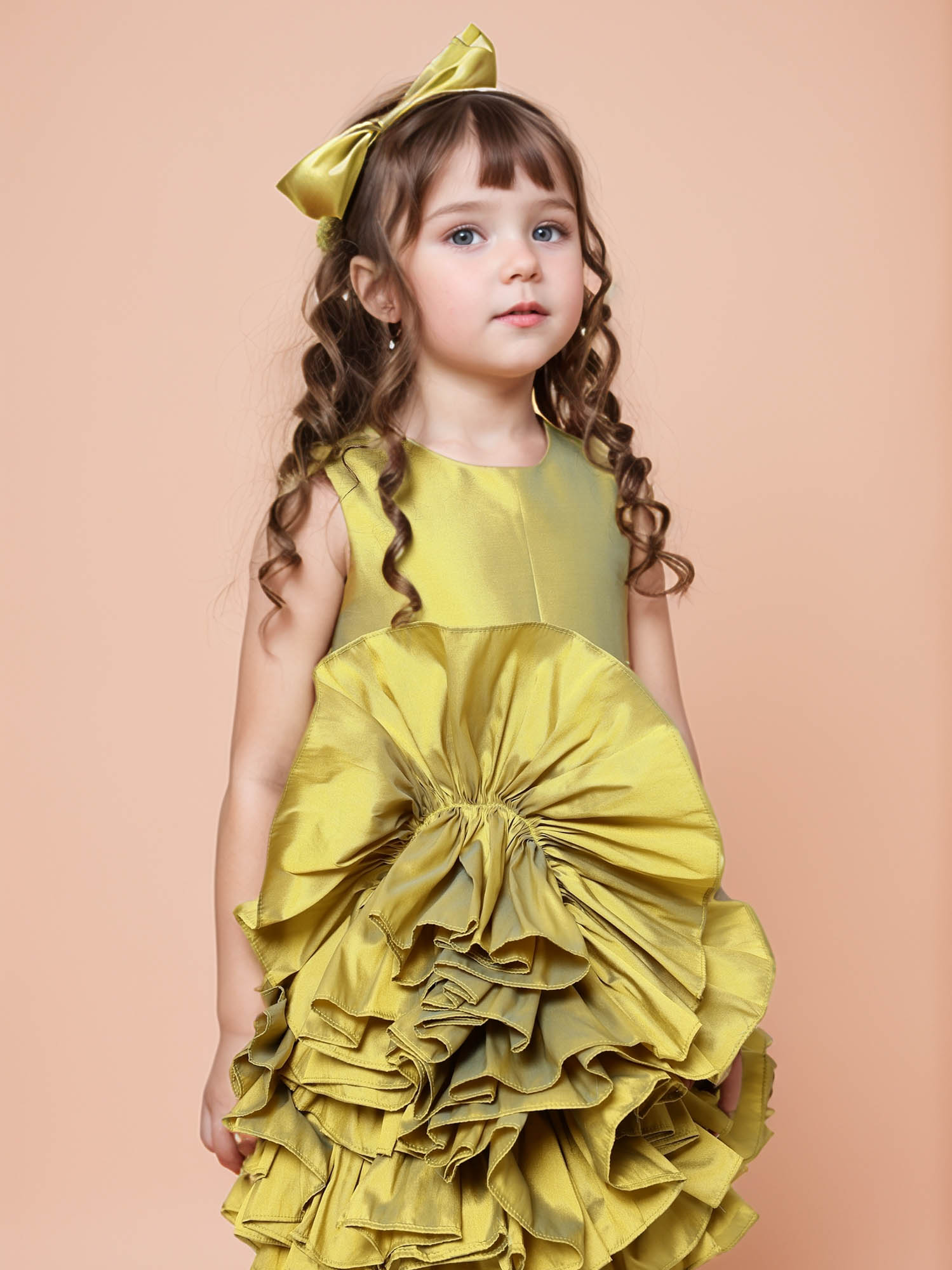 Sale JANYAS CLOSET Green Ruffled Tafetta Dream Dress*