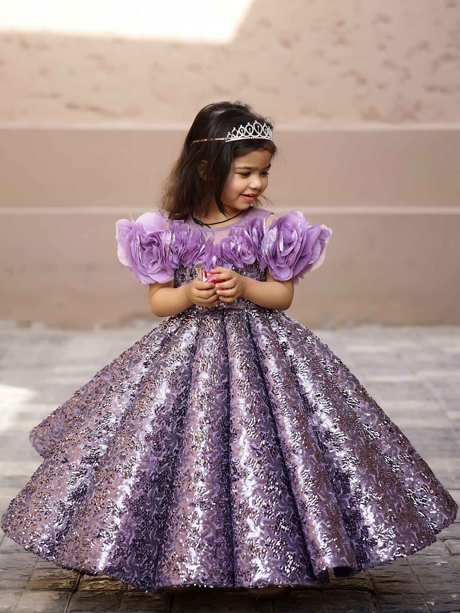 JANYAS CLOSET Purple Twilight Princess Gown With hair accessory