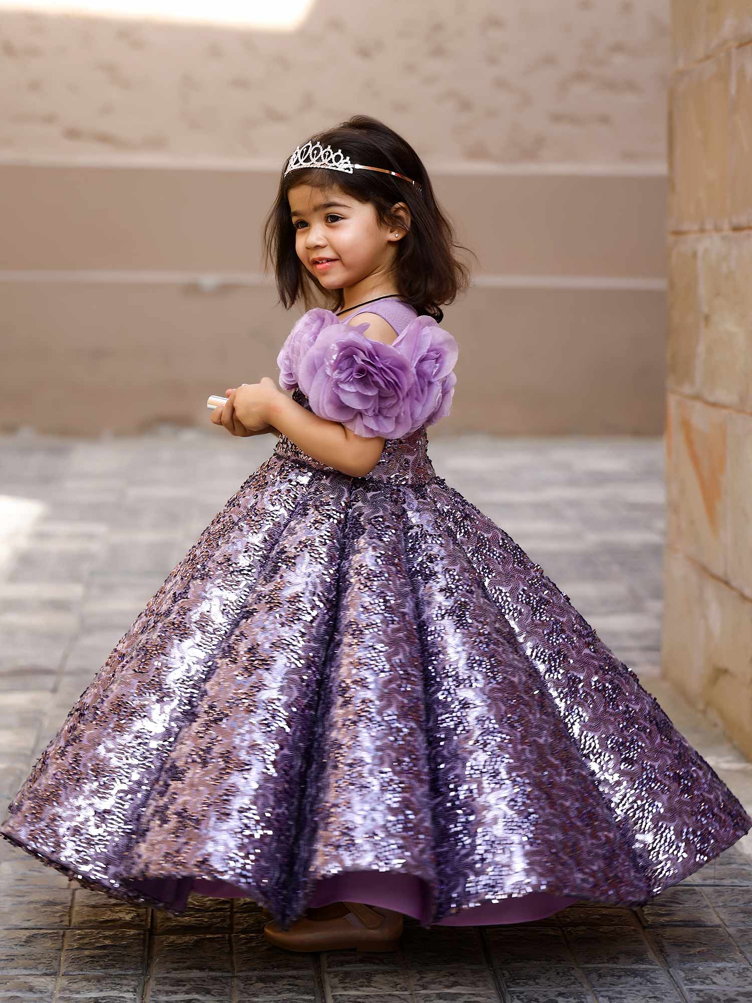JANYAS CLOSET Purple Twilight Princess Gown With hair accessory