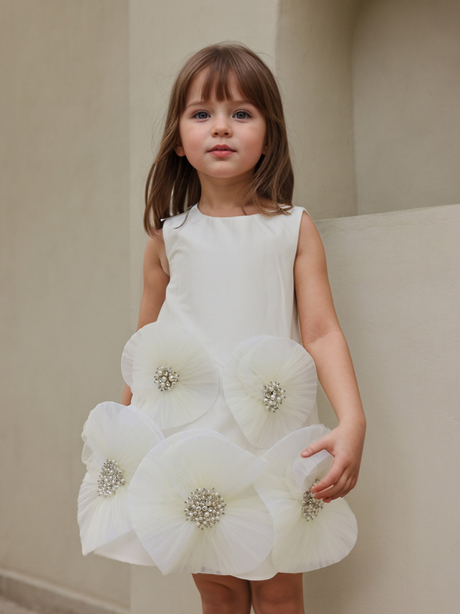 Janyas Closet White Blessing Bloom Christening Dress