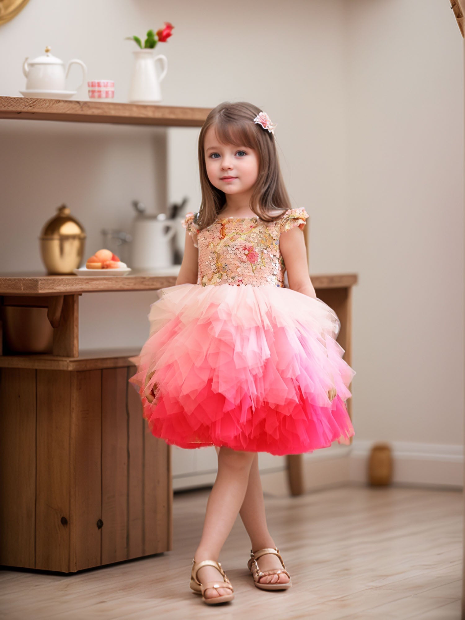 JANYAS CLOSET Pink Sequins Stormi Party Dress