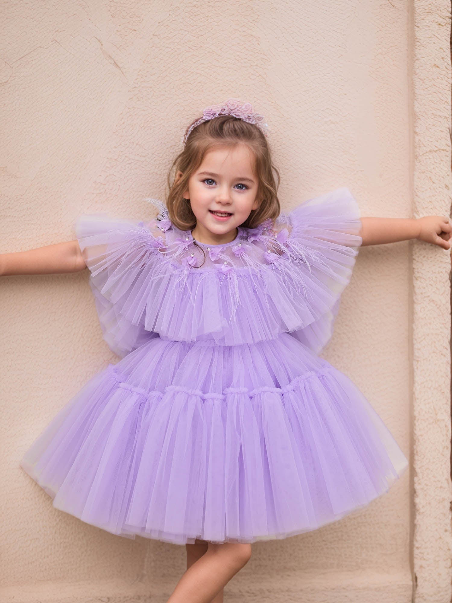 Sample JANYAS CLOSET Lilac Fairy Princess Frilly Net Dress With Cape