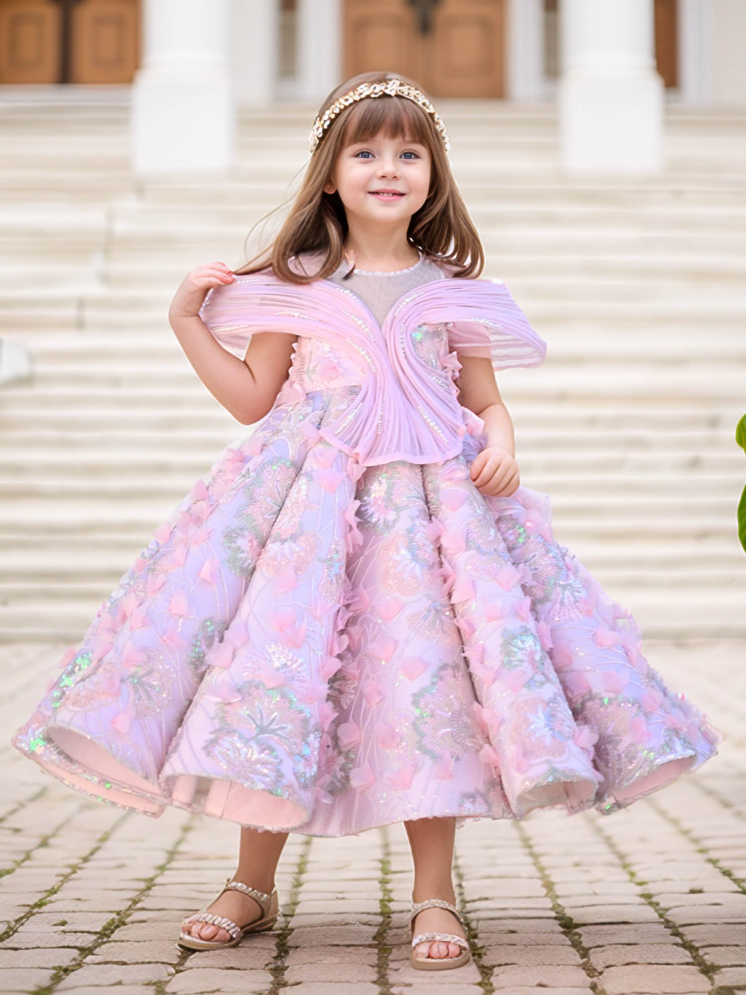 JANYAS CLOSET Seashell Princess Pink Pearl Couture Gown