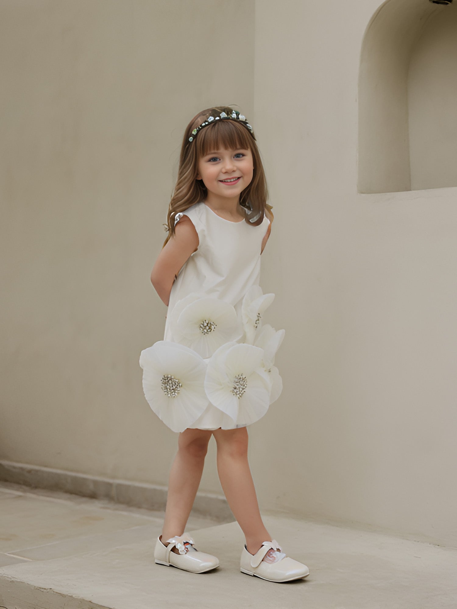 Janyas Closet White Blessing Bloom Christening Dress