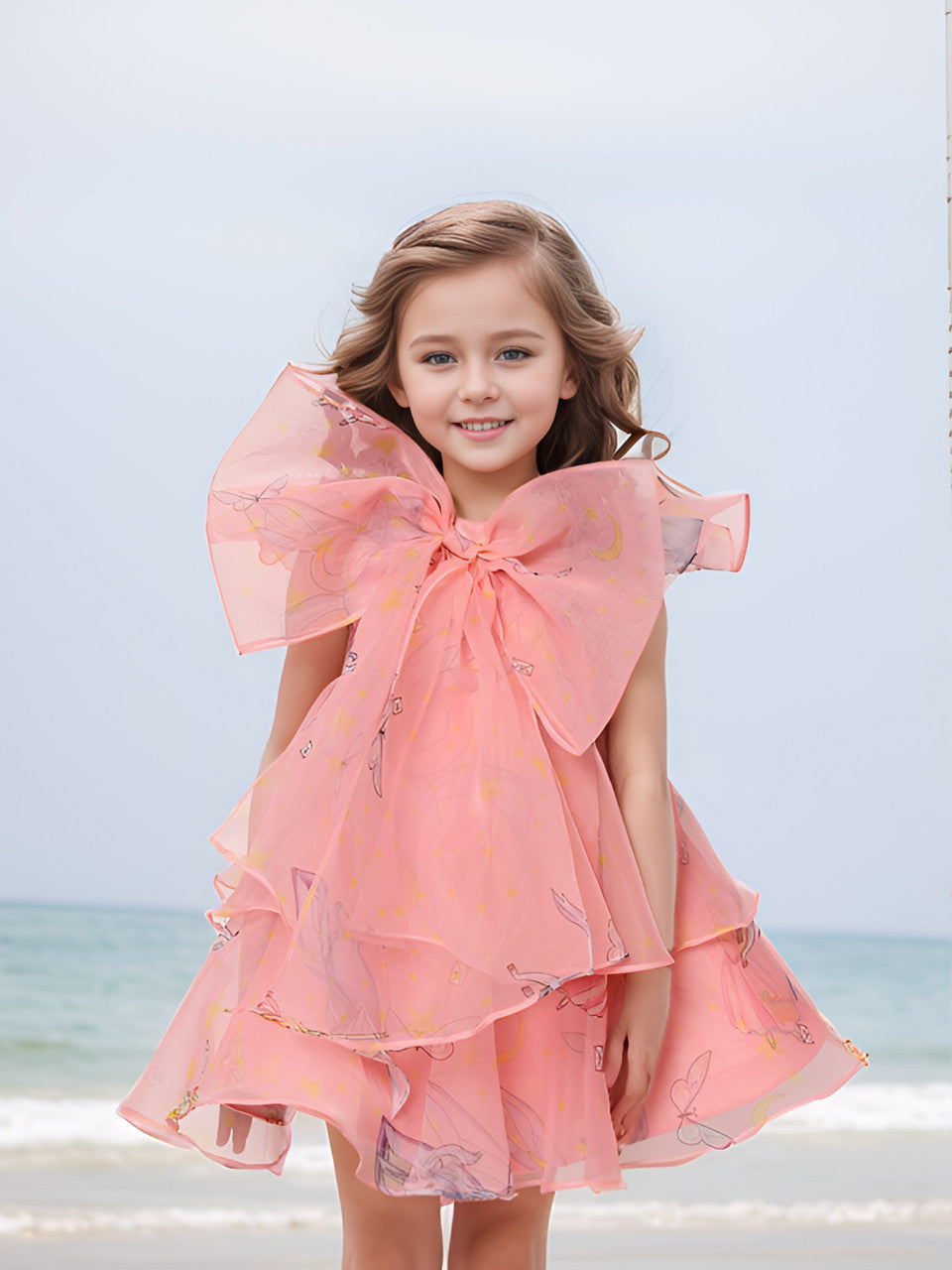 Sample JANYAS CLOSET Mauve Pink Unicorn Angela Bow Dress