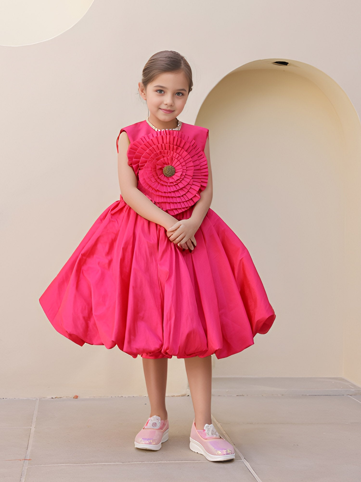 Sale Pink Taffeta Balloon Dress