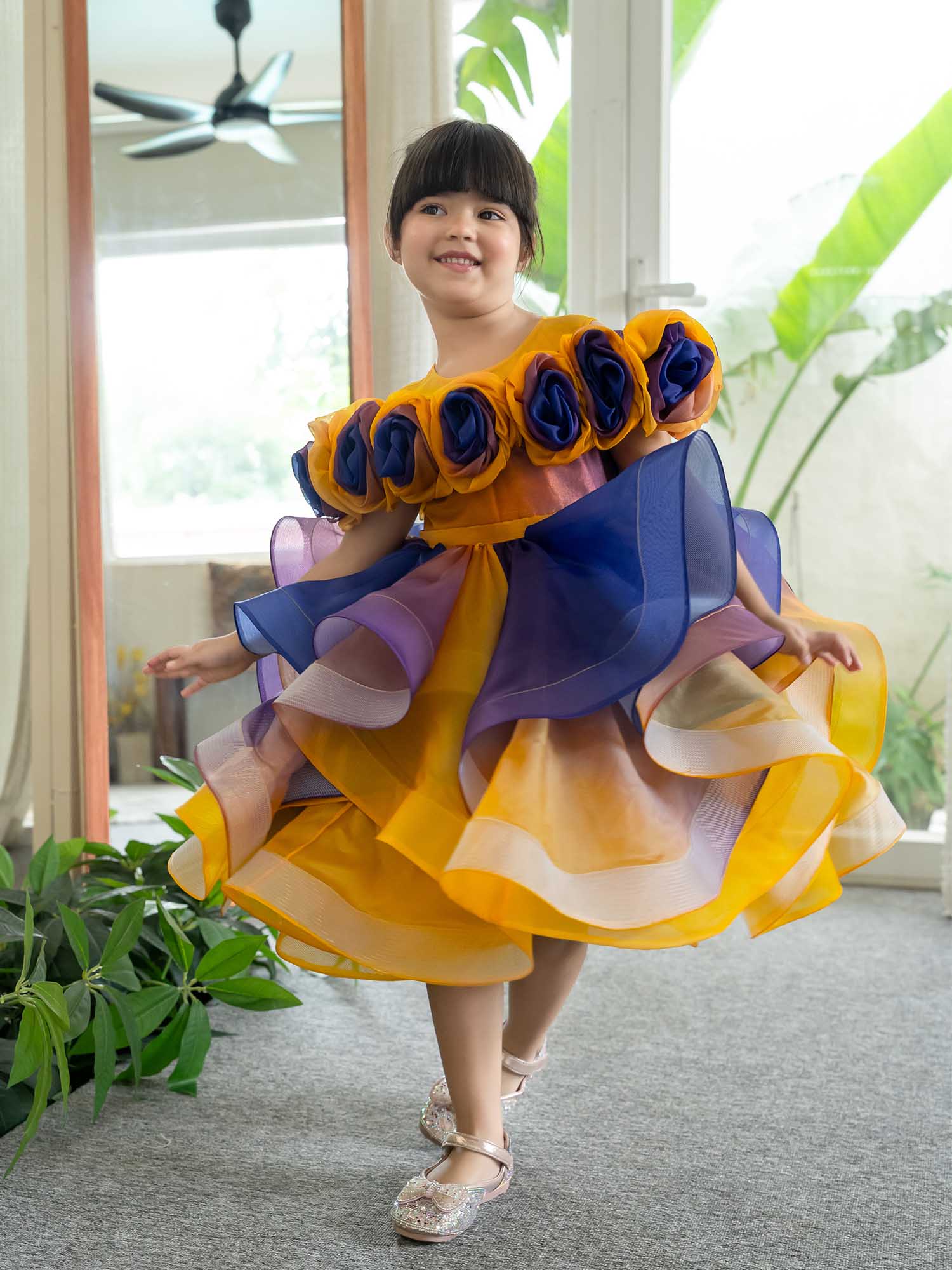 JANYAS CLOSET Rosette Royale Ombre Convertible Dress