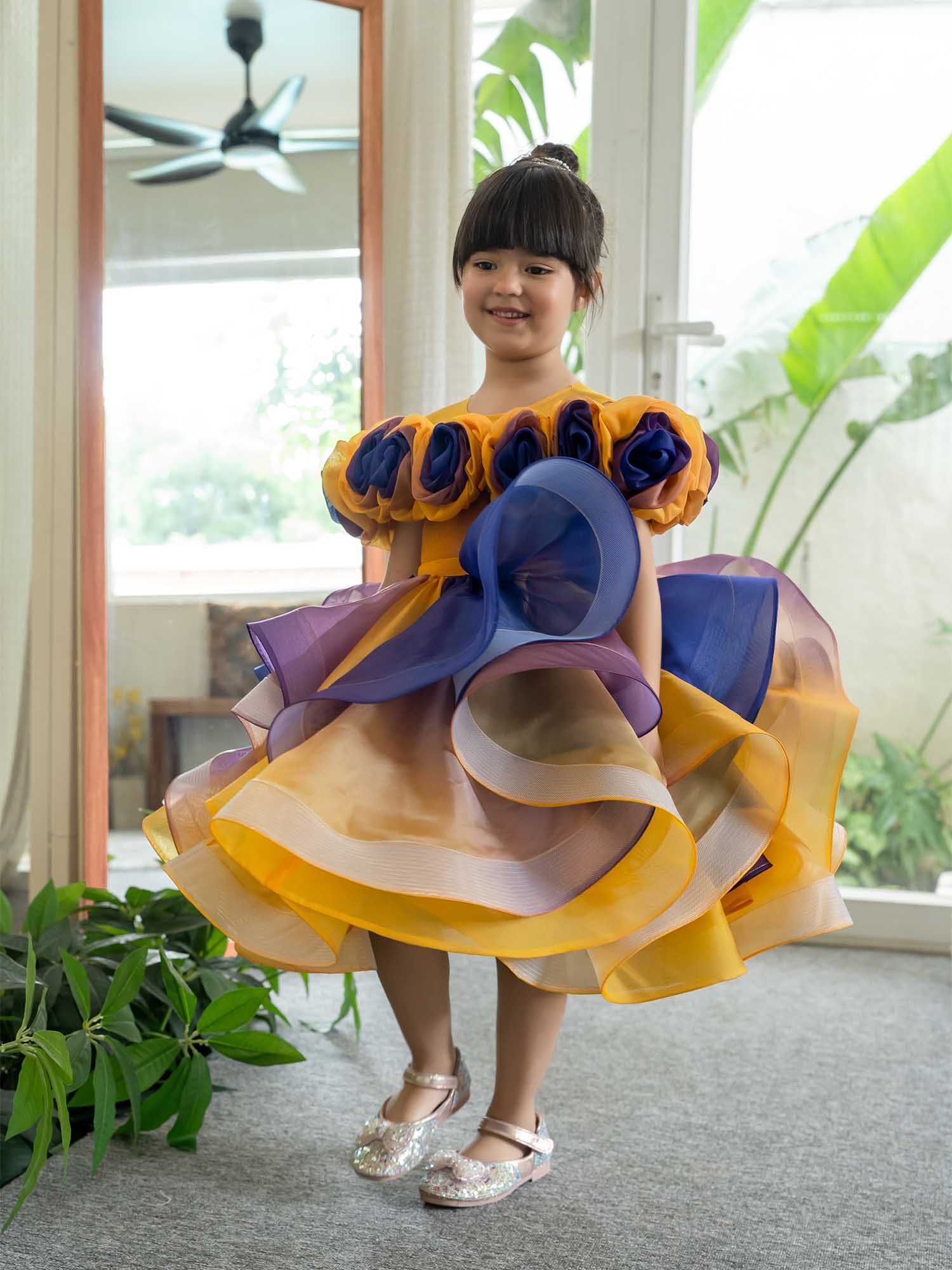 JANYAS CLOSET Rosette Royale Ombre Convertible Dress