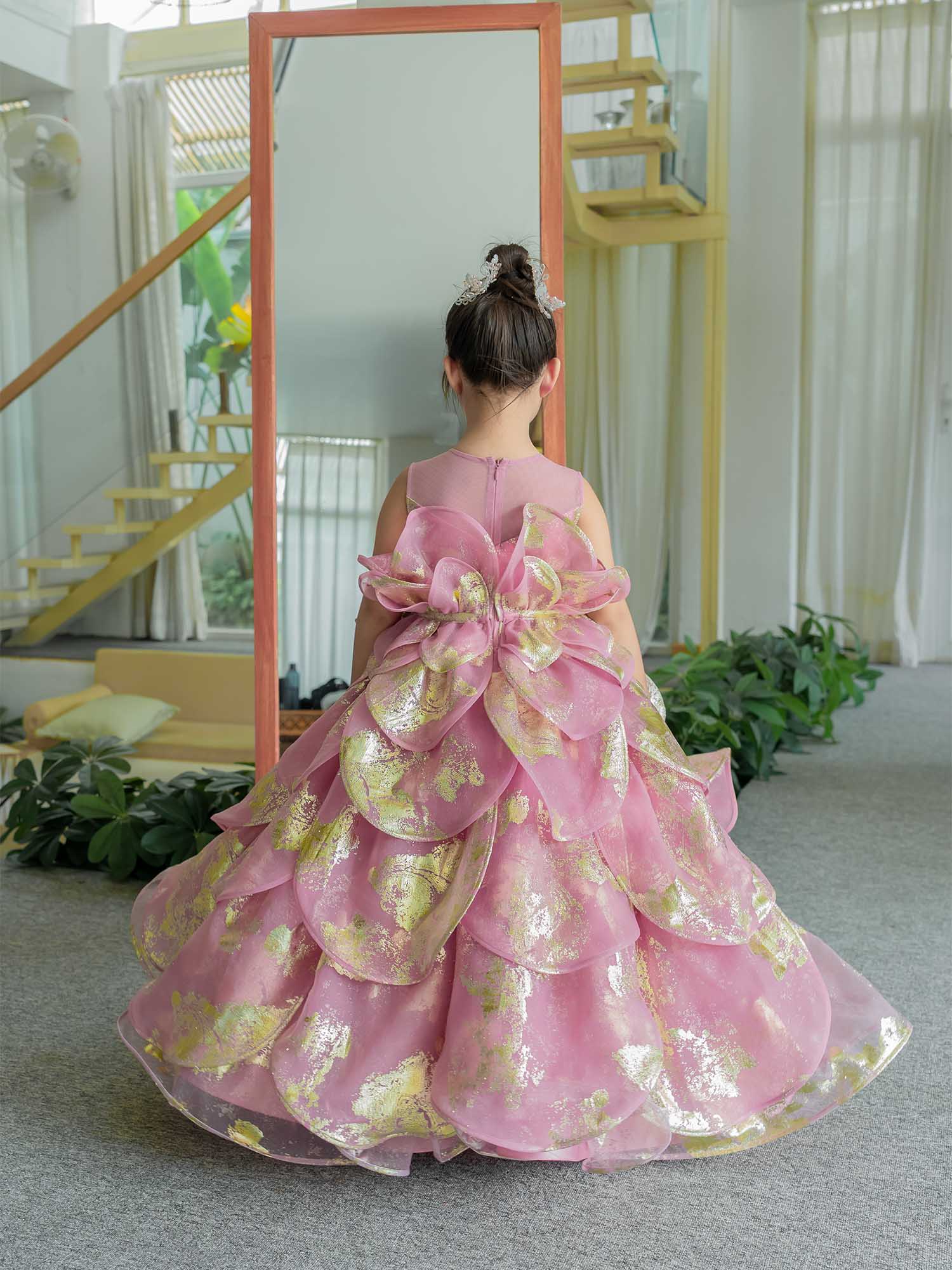 JANYAS CLOSET Enchanted Pink Petal Princess Gown
