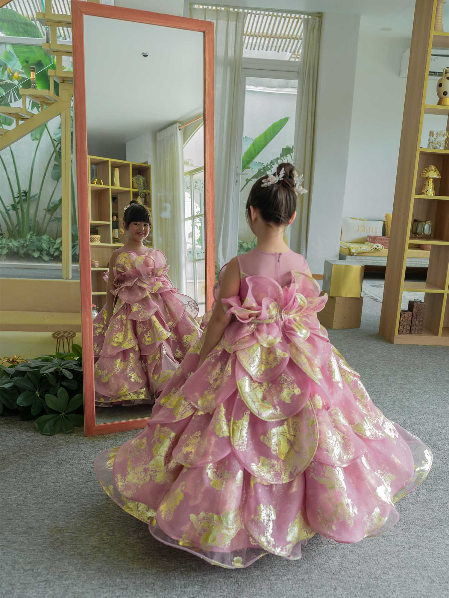 JANYAS CLOSET Enchanted Pink Petal Princess Gown