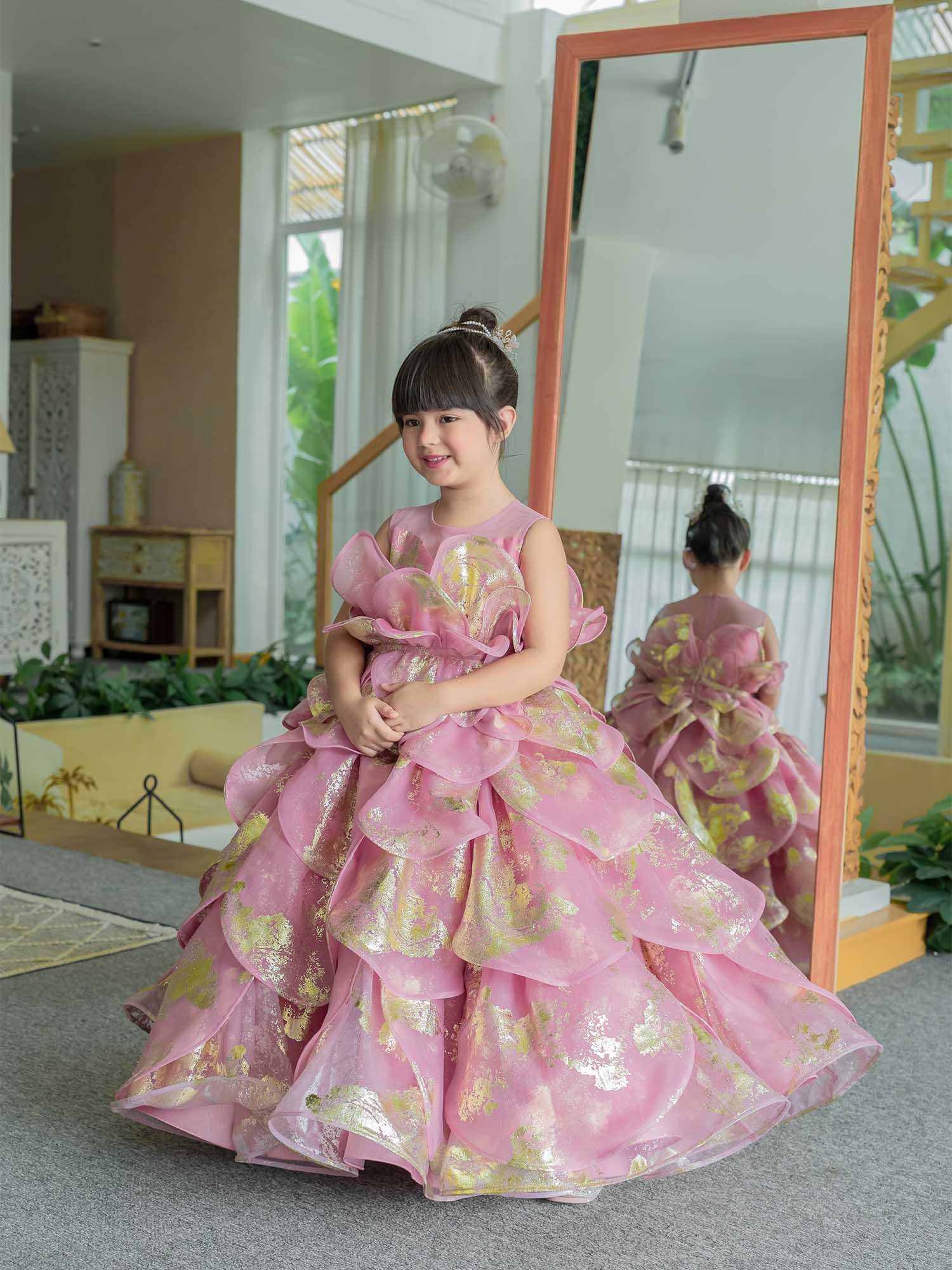 JANYAS CLOSET Enchanted Pink Petal Princess Gown