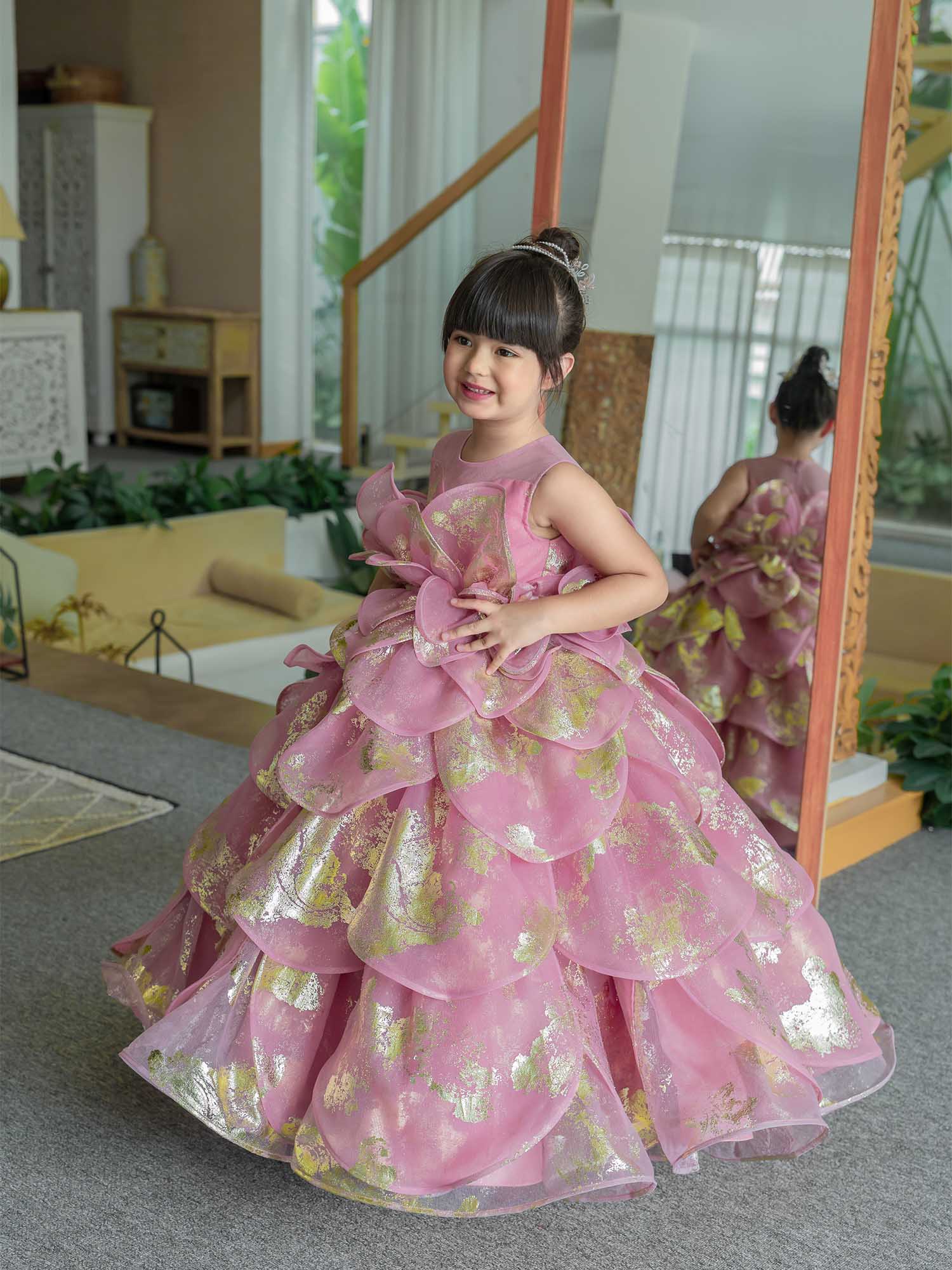 JANYAS CLOSET Enchanted Pink Petal Princess Gown