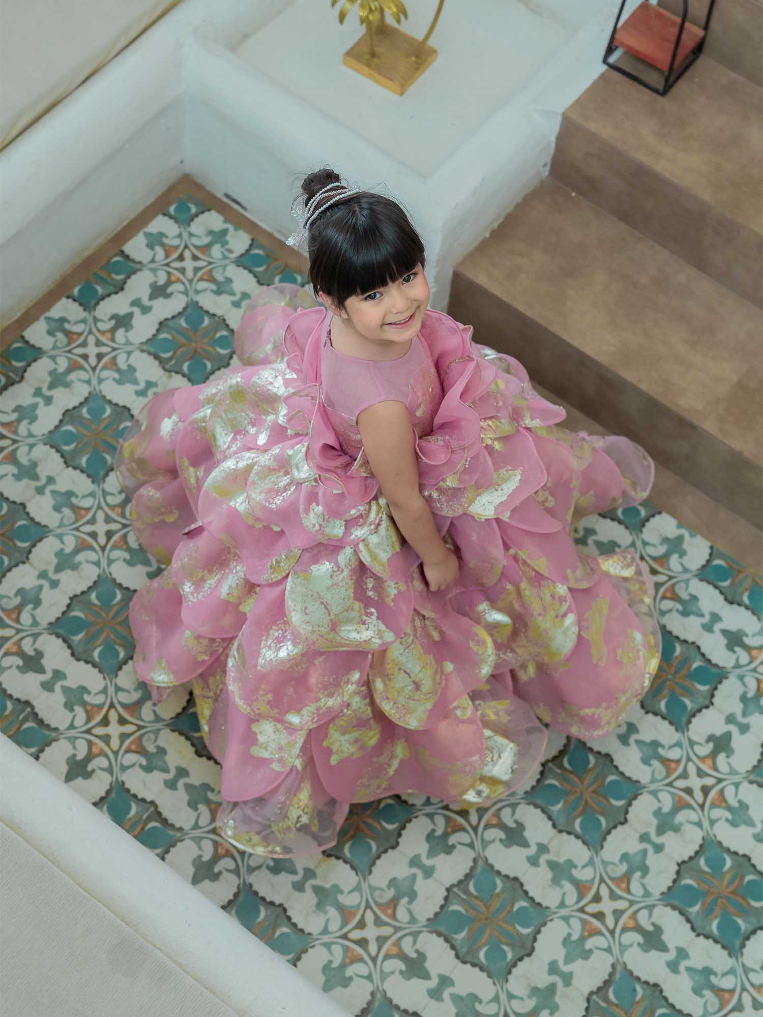 JANYAS CLOSET Enchanted Pink Petal Princess Gown