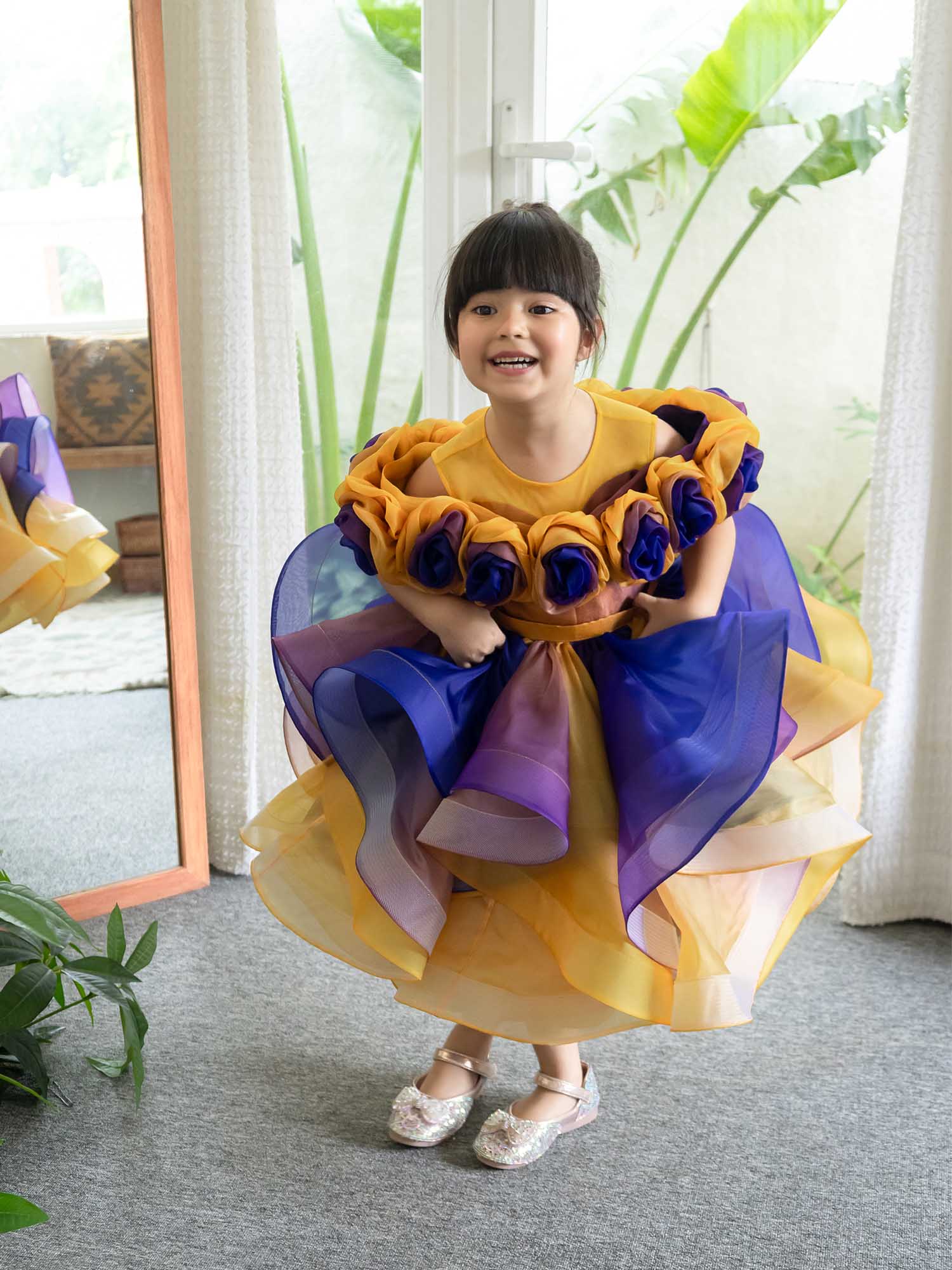 JANYAS CLOSET Rosette Royale Ombre Convertible Dress