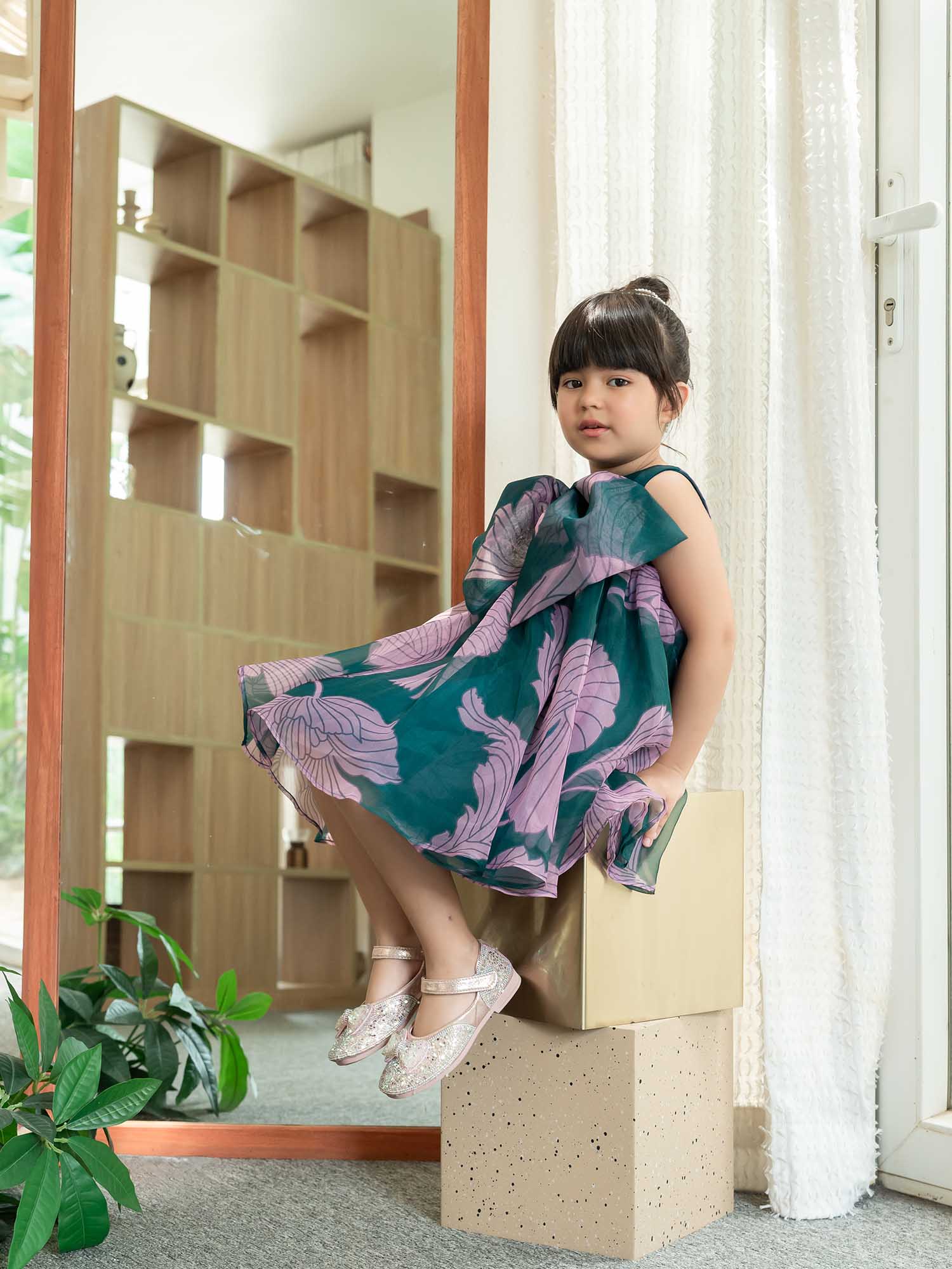 JANYAS CLOSET Tinker Twirly Bow Party Dress