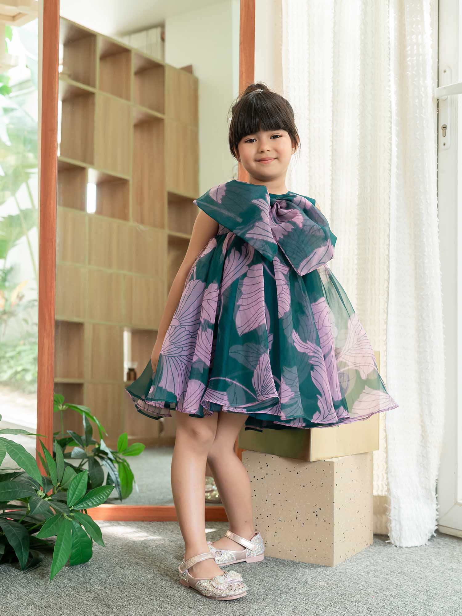 JANYAS CLOSET Tinker Twirly Bow Party Dress