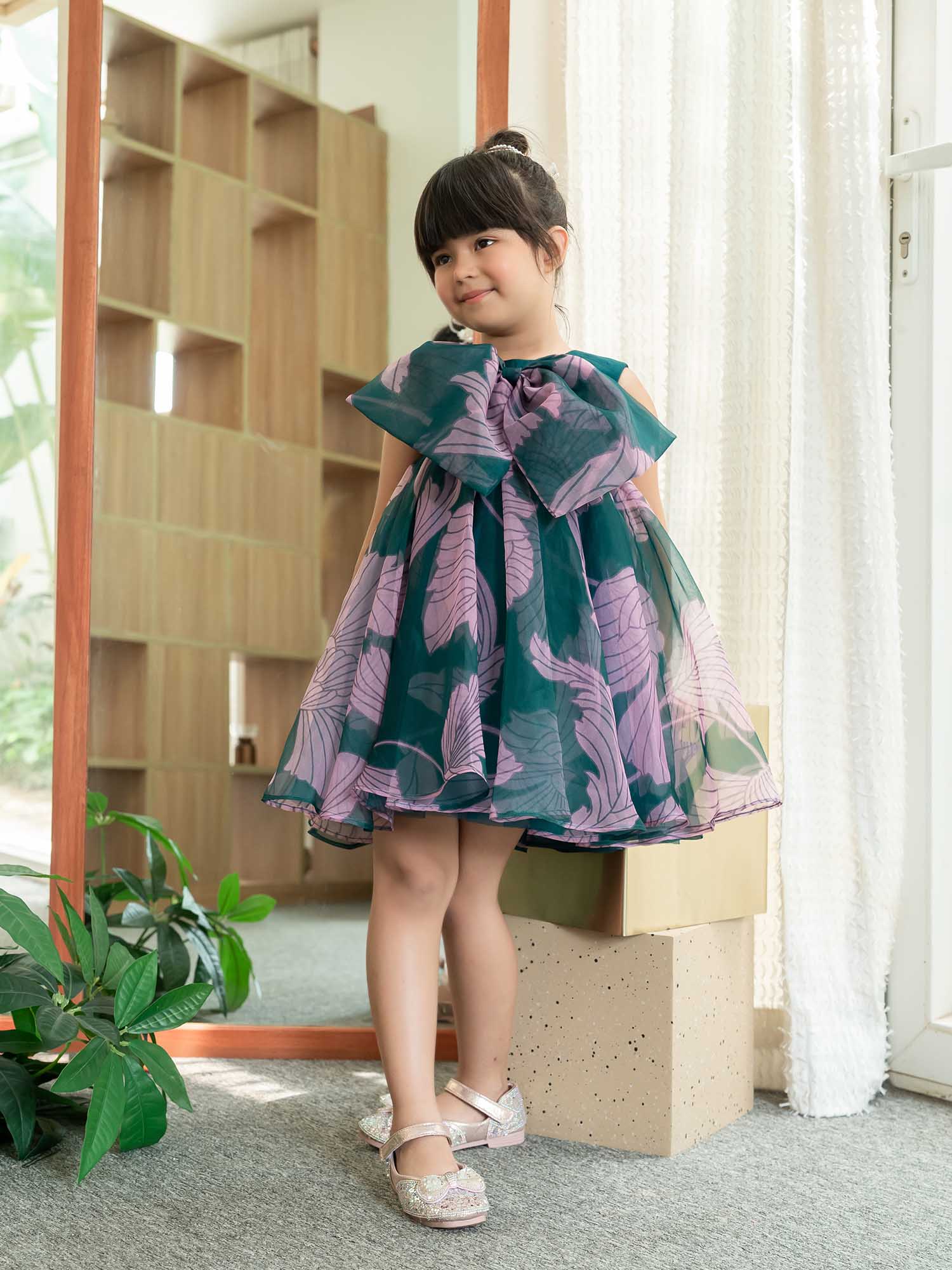 JANYAS CLOSET Tinker Twirly Bow Party Dress