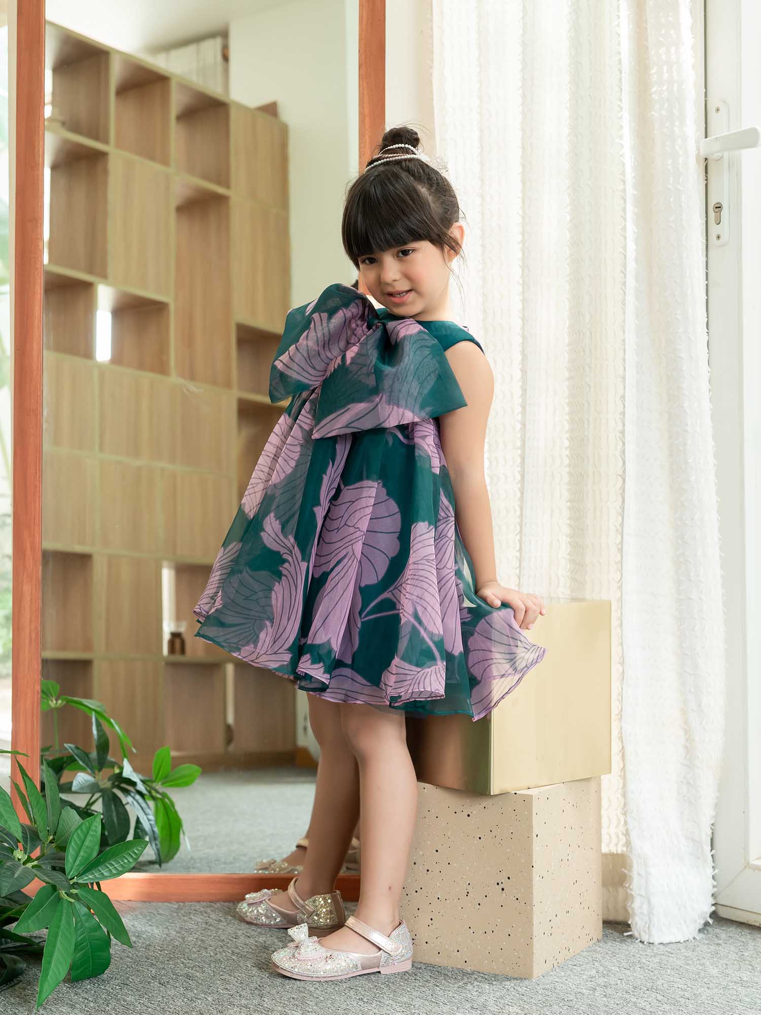 JANYAS CLOSET Tinker Twirly Bow Party Dress
