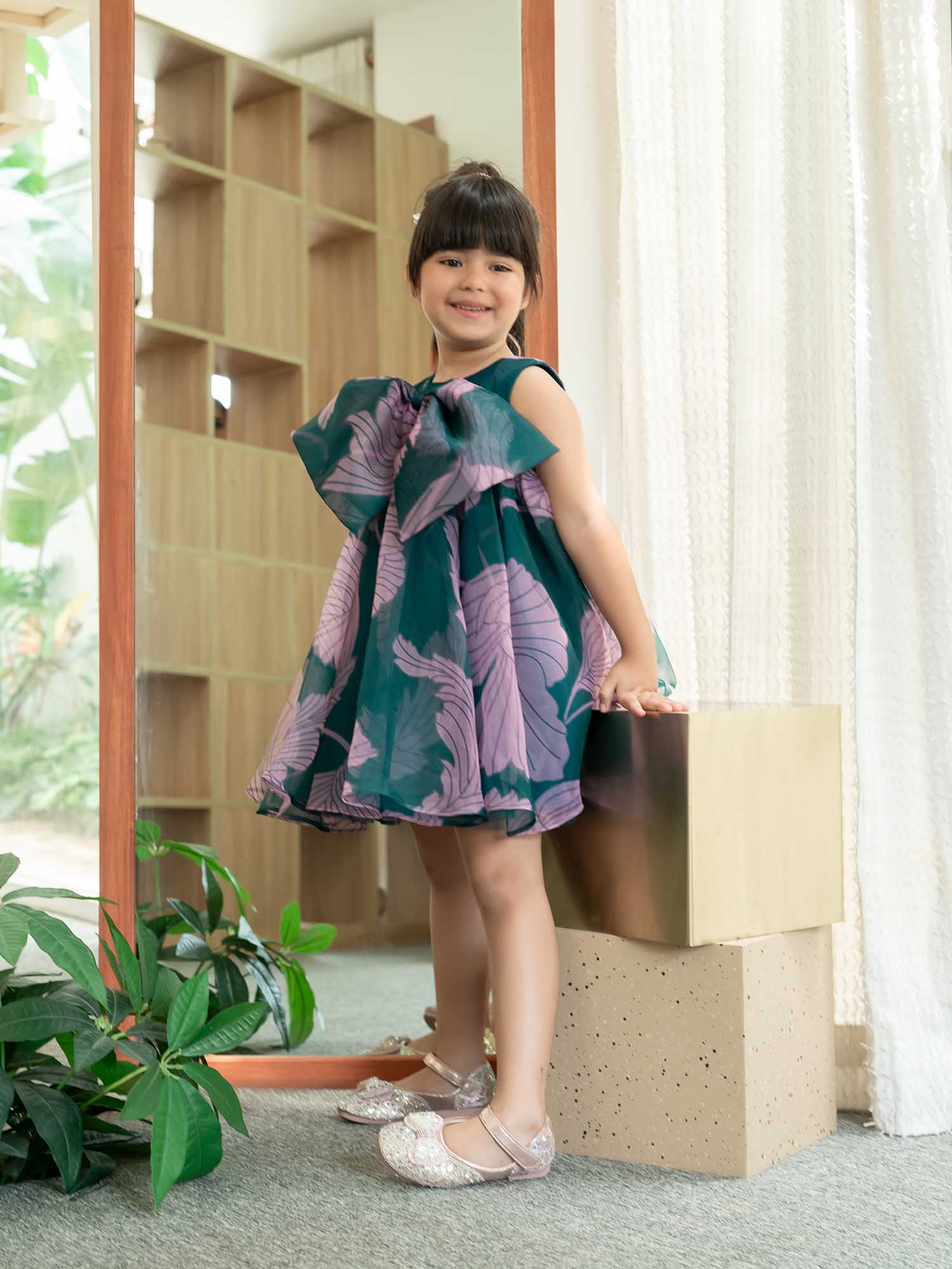 JANYAS CLOSET Tinker Twirly Bow Party Dress