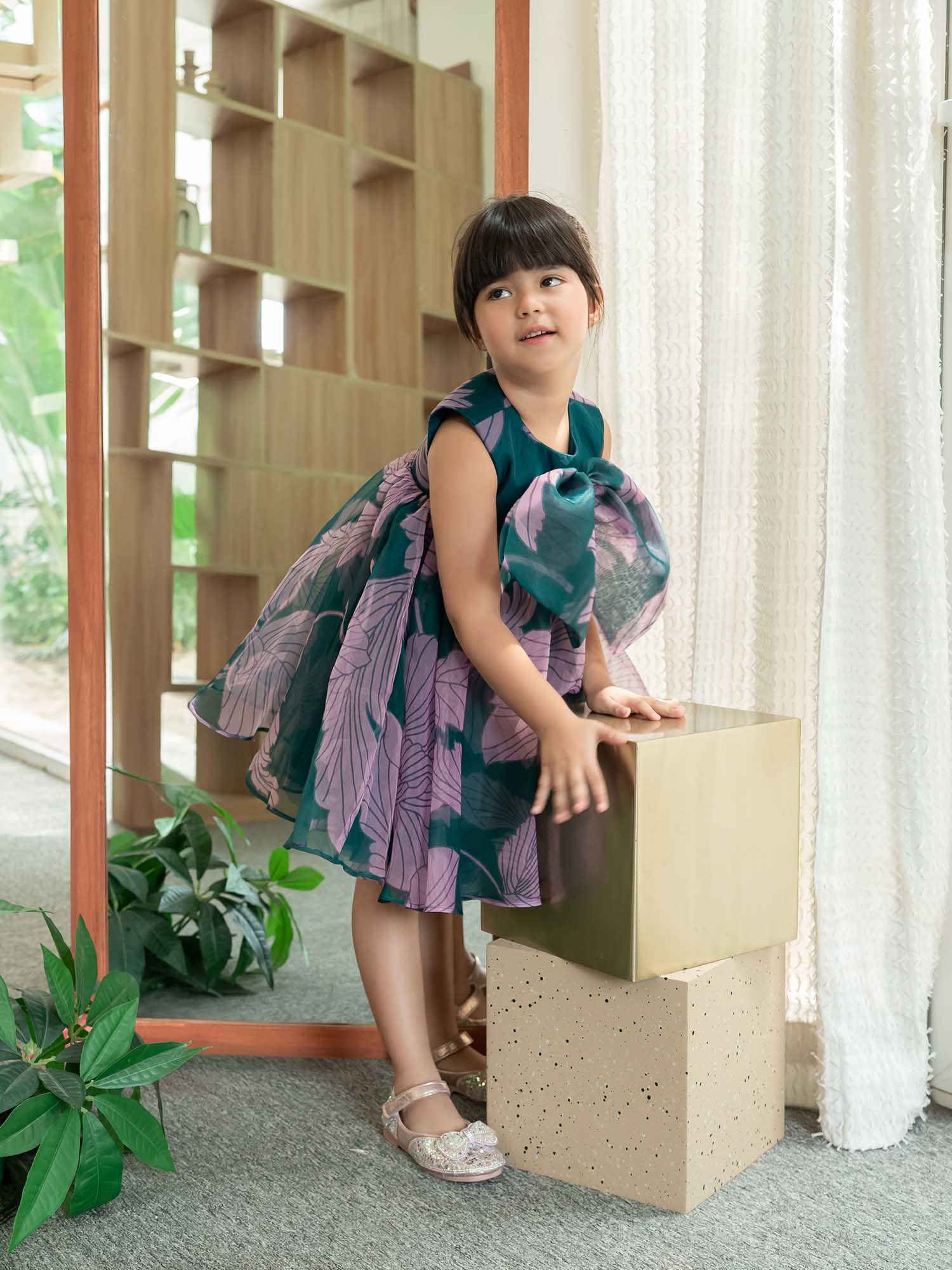 JANYAS CLOSET Tinker Twirly Bow Party Dress