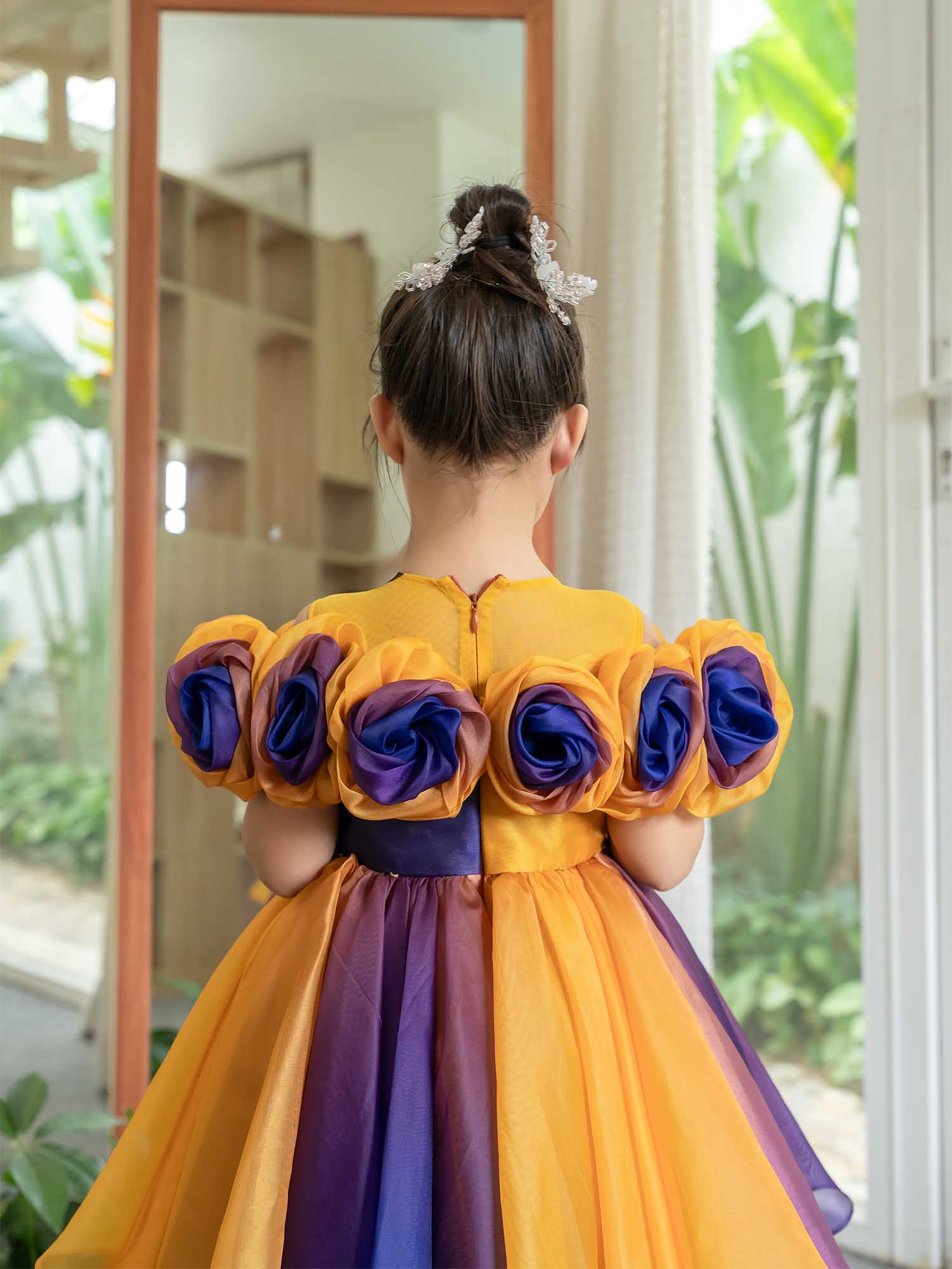 JANYAS CLOSET Rosette Royale Ombre Party Dress