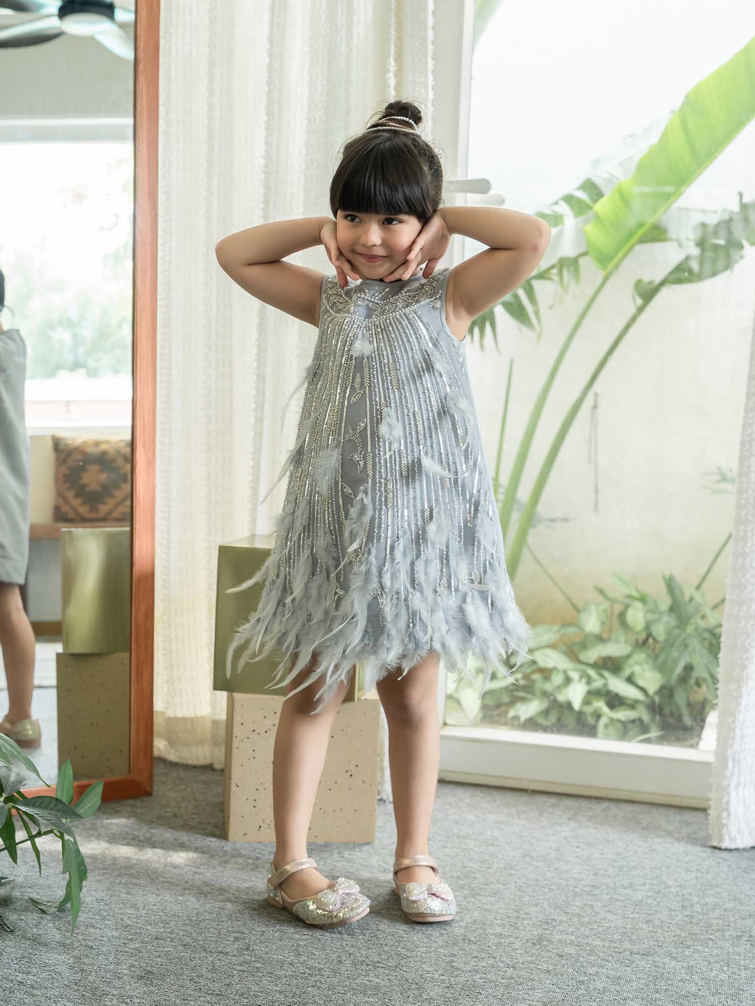 Girls Blue Party Dress